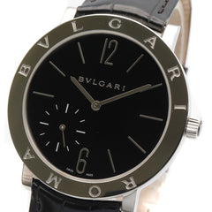 Bulgari BVLGARI Roma Finissimo Watch Stainless Steel Leather Men's Black BB41SXTRO — Very Good