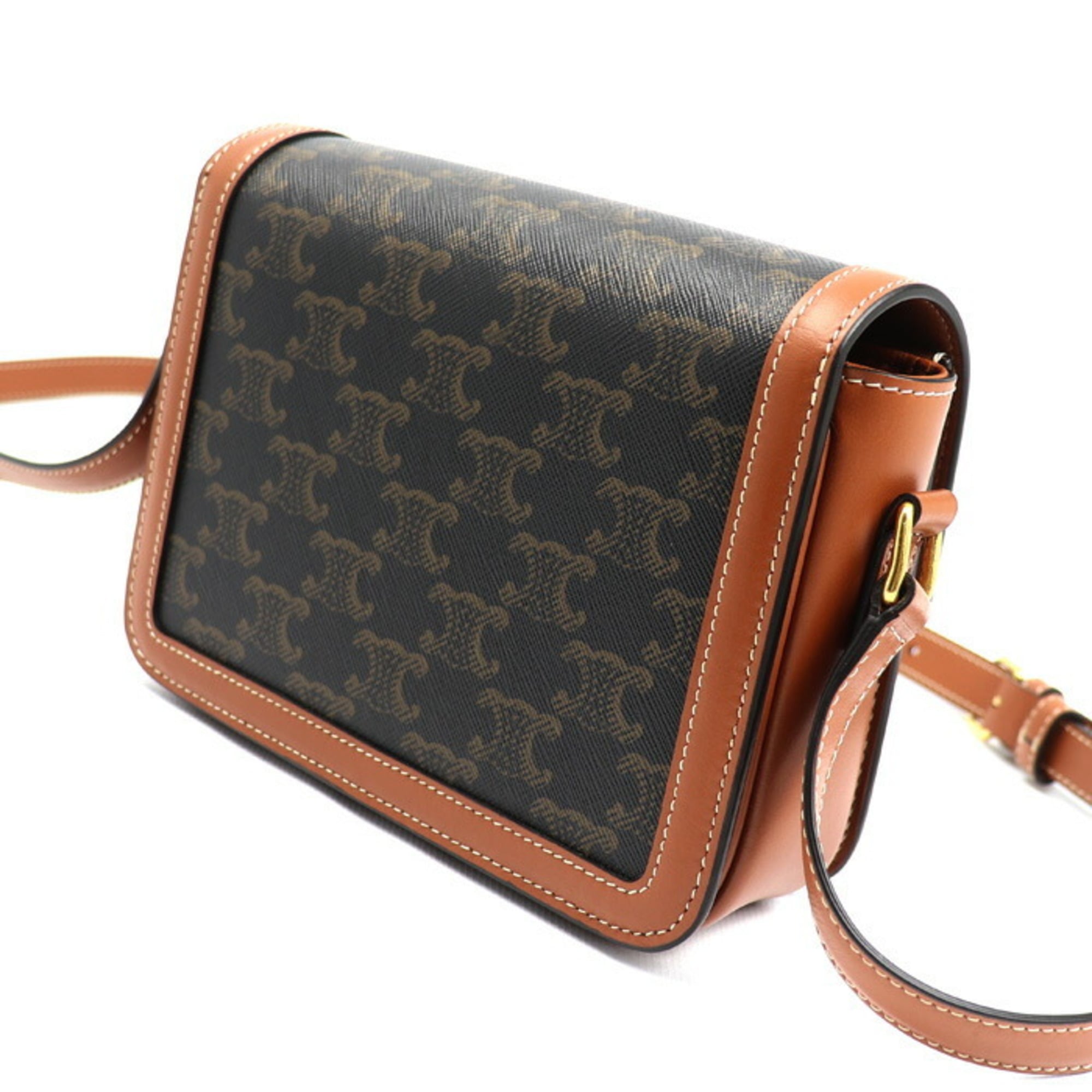 CELINE Triomphe Teen Shoulder Bag, Brown, 188882BZ4.04LU, Women's