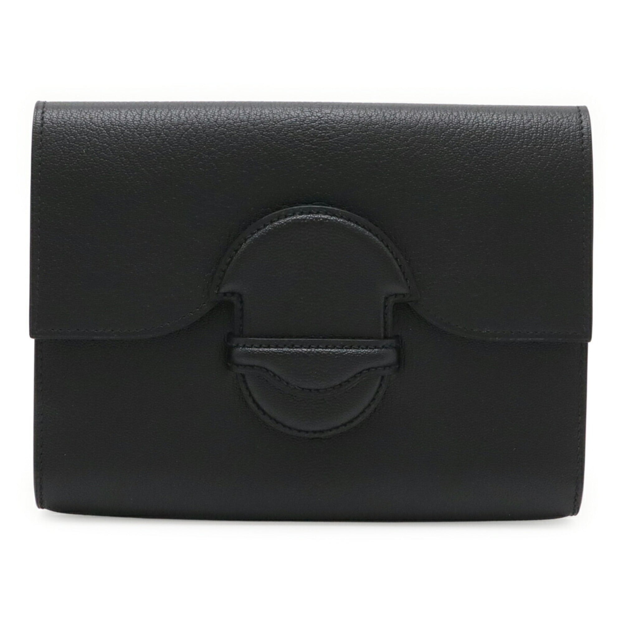 HERMES Faco 1938-19 Clutch Bag, Second Chevre Leather, Black, A Stamp, Sale Item — Like New