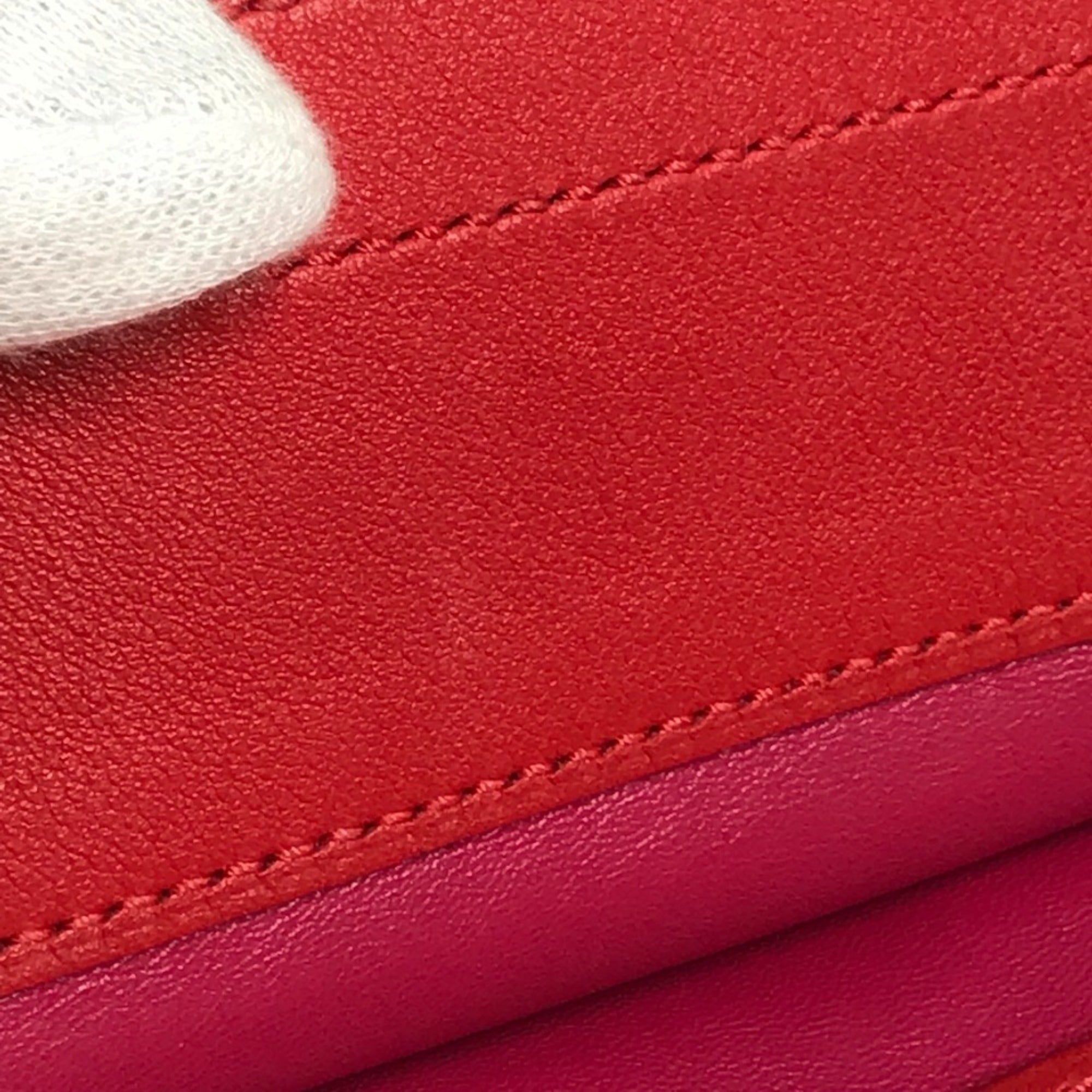 HERMES Bicolor Sac Aline Mini Pochette Shoulder Bag in Pink Leather — Like New