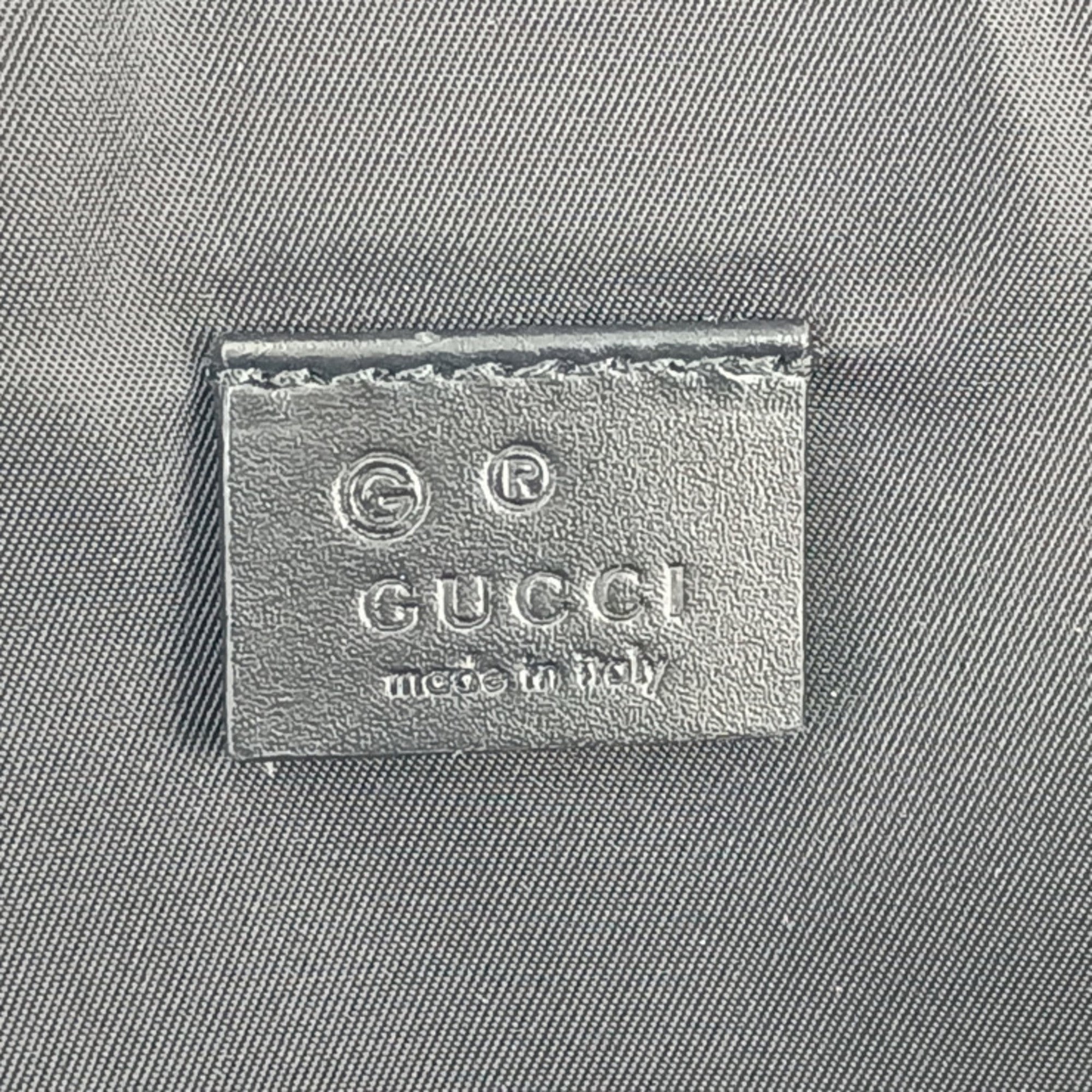 GUCCI Gucci Backpack Sherry Line 630918 Black Canvas Leather Men's Women's Web Stripe — Like New