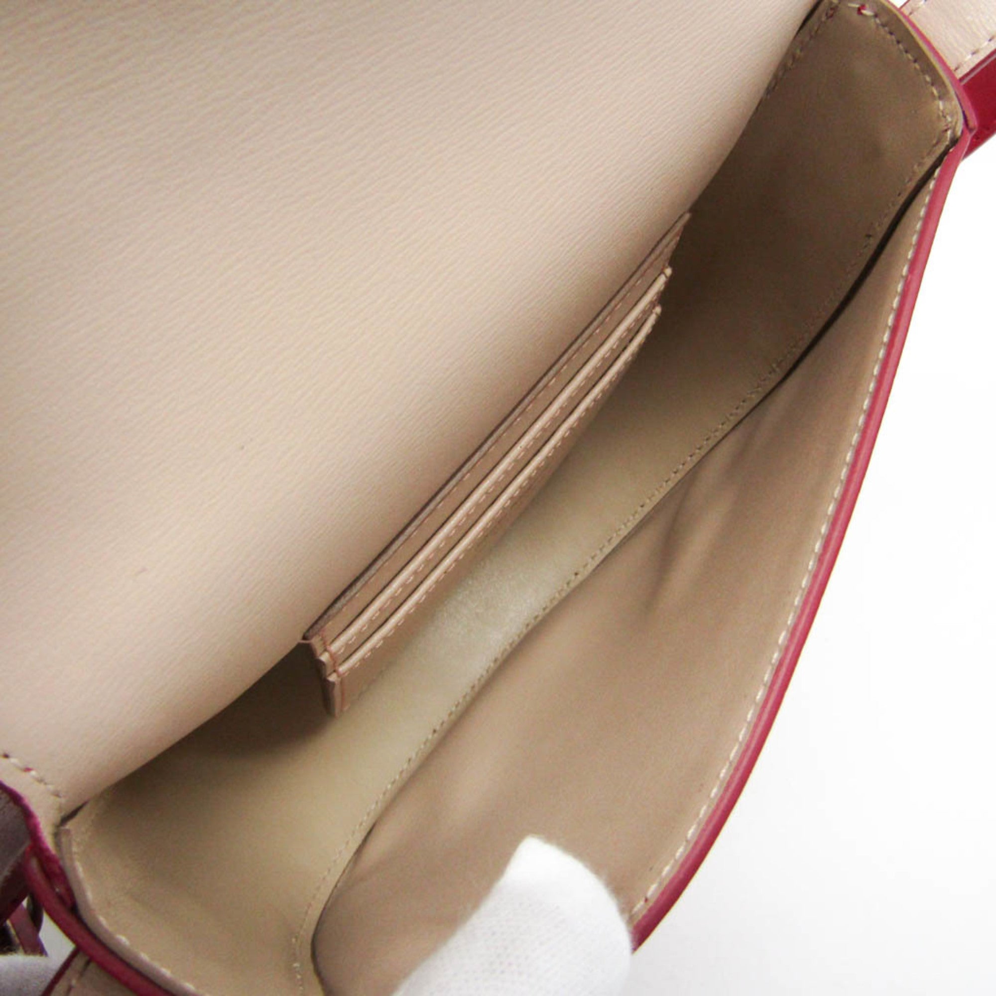 Salvatore Ferragamo Gancini AU-22 D522 Women's Leather Shoulder Bag Red Color — Like New