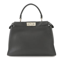 Fendi Selleria Peekaboo Regular 2-way Hand/Shoulder Handbag, Leather, Gray, 8BN290 — Like New
