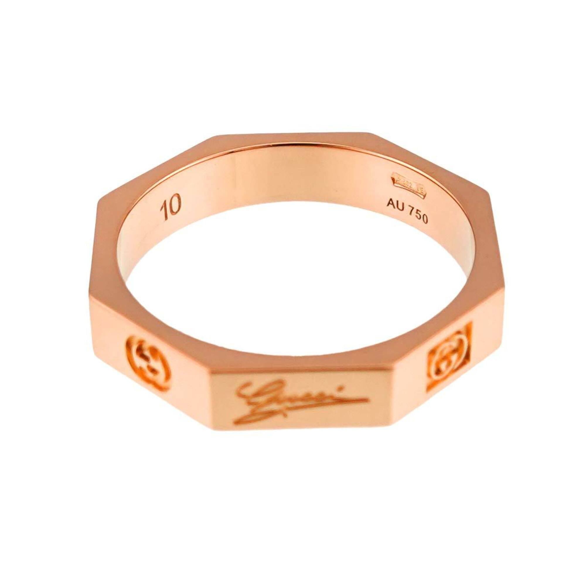 Gucci Octagonal Ring #10, 18K PG Pink Gold 750 — Like New