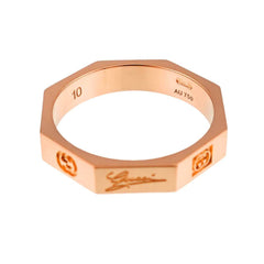 Gucci Octagonal Ring #10, 18K PG Pink Gold 750 — Like New