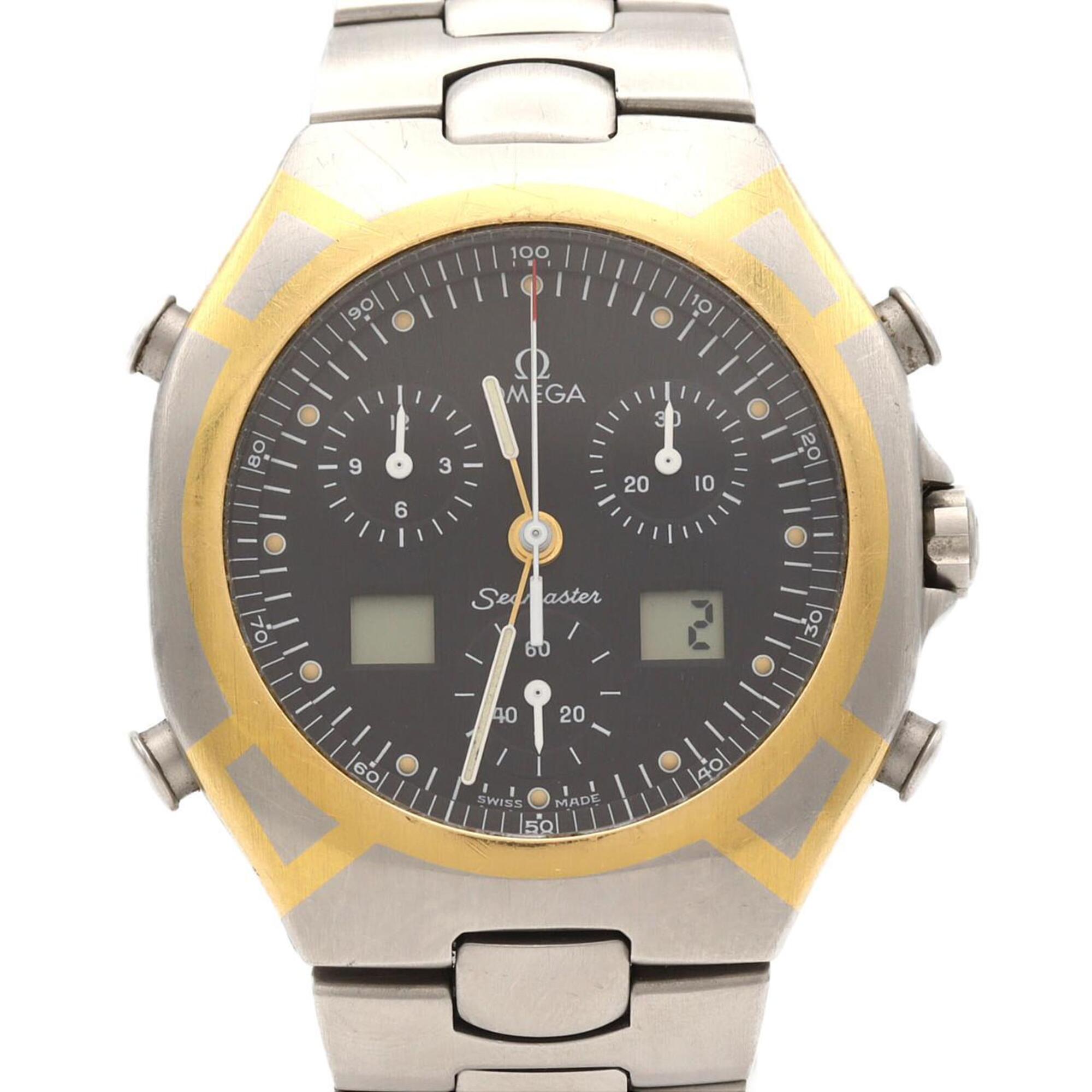 Omega Seamaster Polaris Two-Tone Stainless Steel x Gold-Plated Quartz Watch — Good