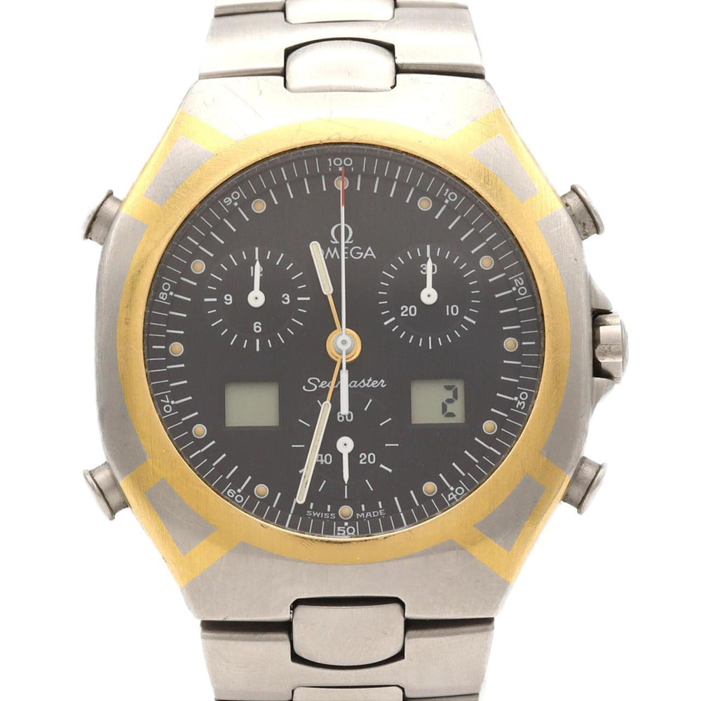 Omega Seamaster Polaris Two-Tone Stainless Steel x Gold-Plated Quartz Watch — Good