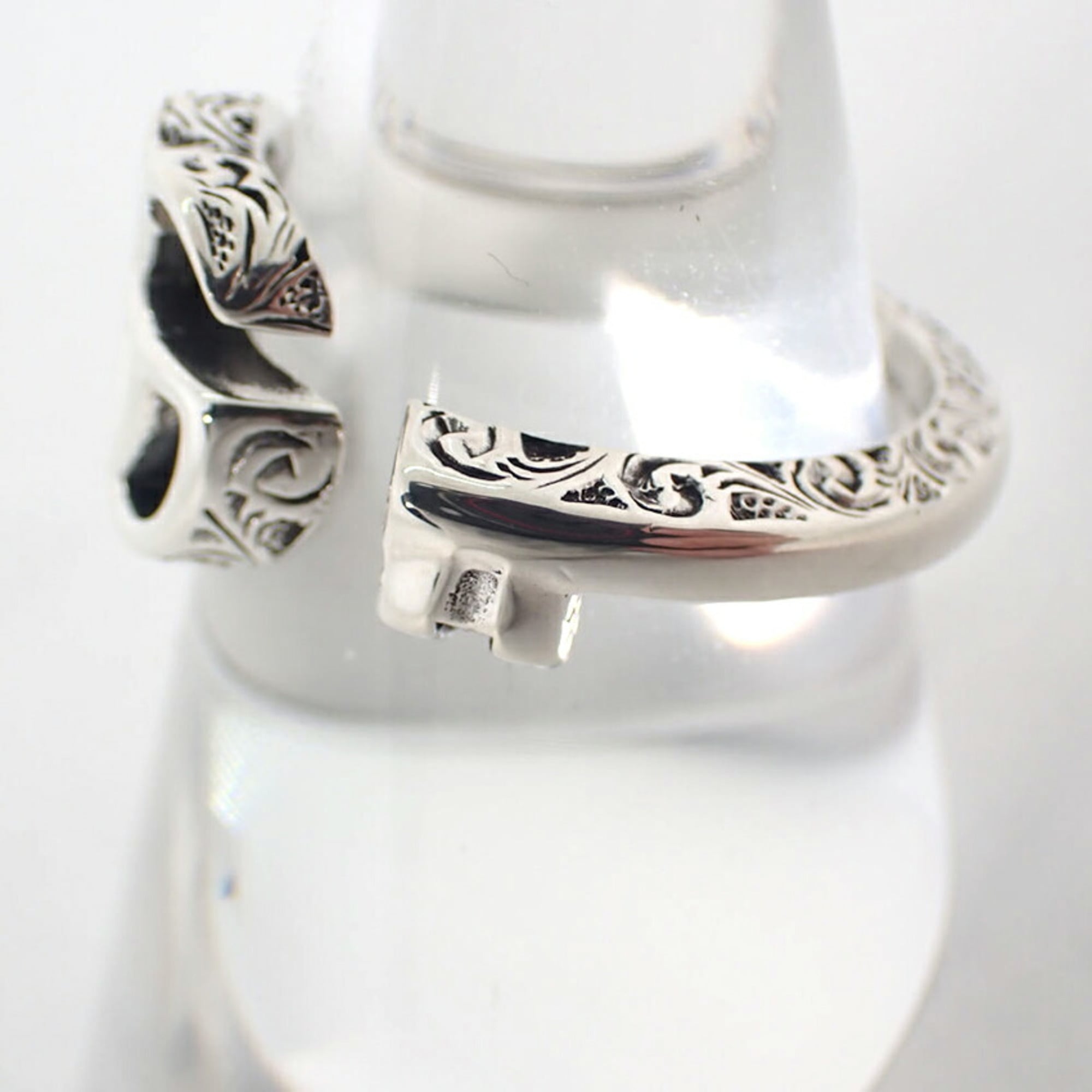 GUCCI 925 Double G Arabesque Ring, size 18