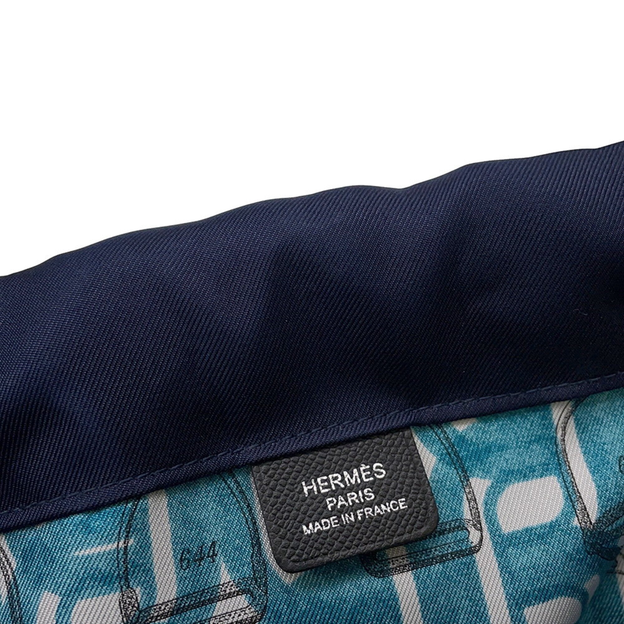 Hermes handbag Chaine d'Ancre Black Navy Veau Madame Silk Y stamp HERMES — Like New
