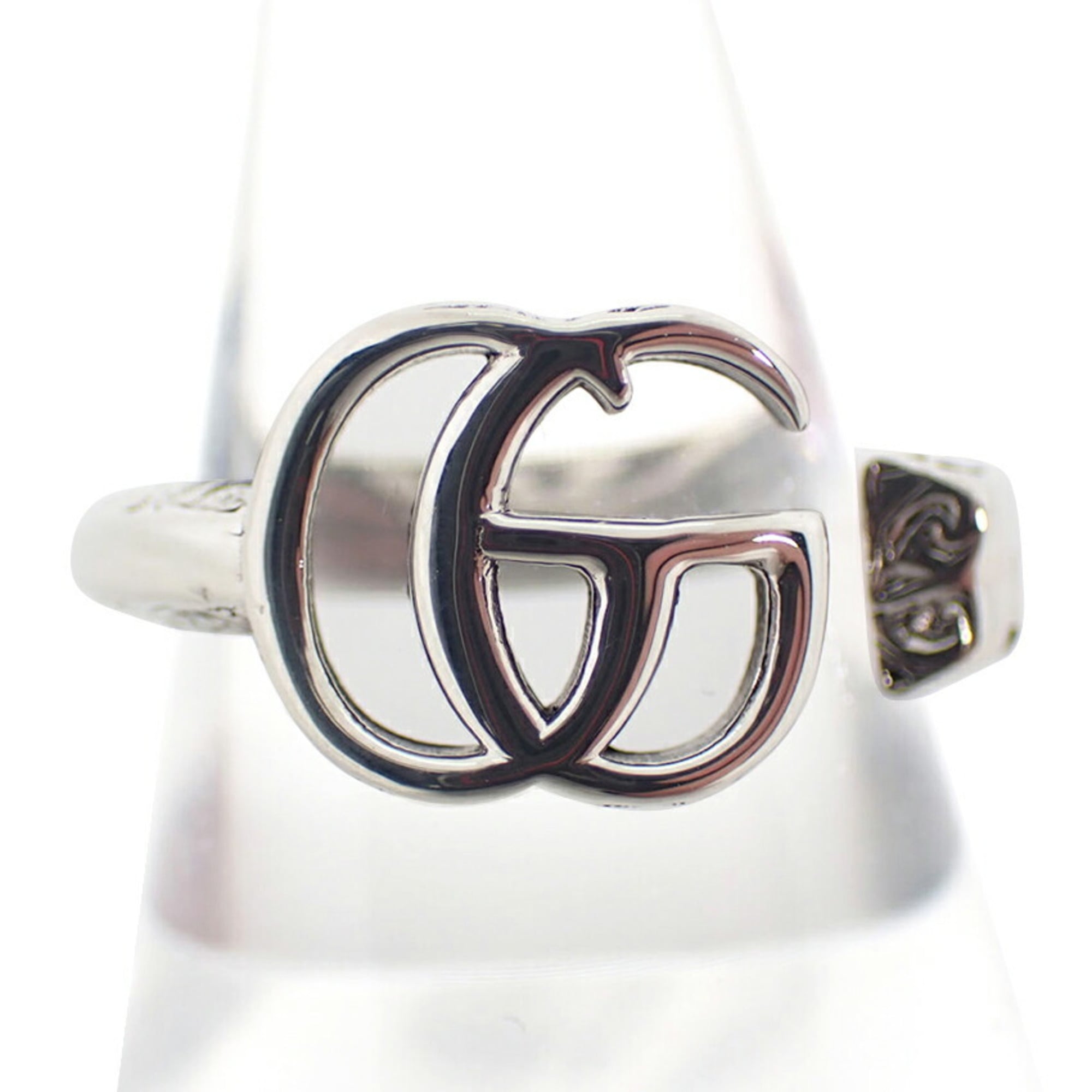 GUCCI 925 Double G Arabesque Ring, size 18