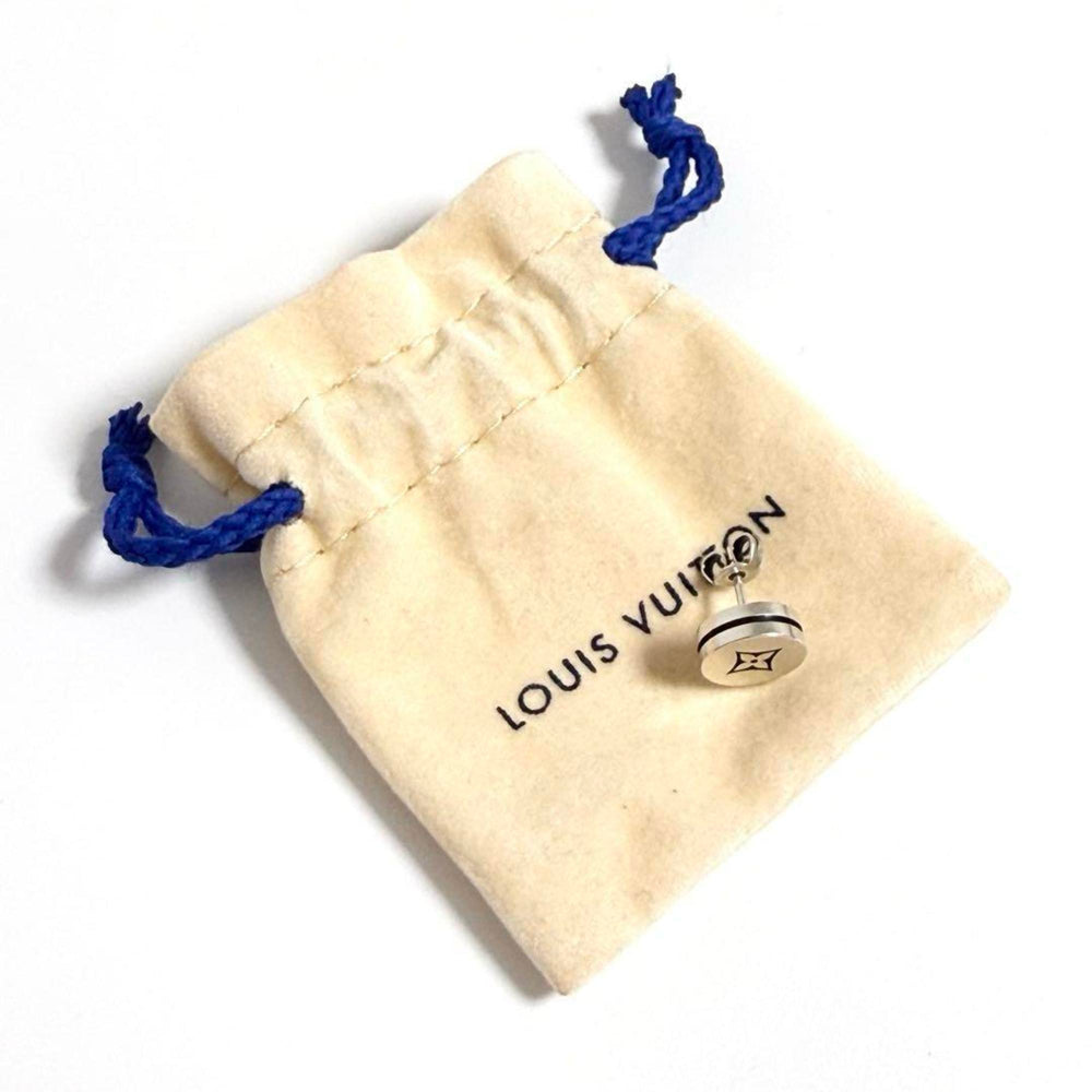 Louis Vuitton Men's Stud Earrings LV Tailor Silver — Like New