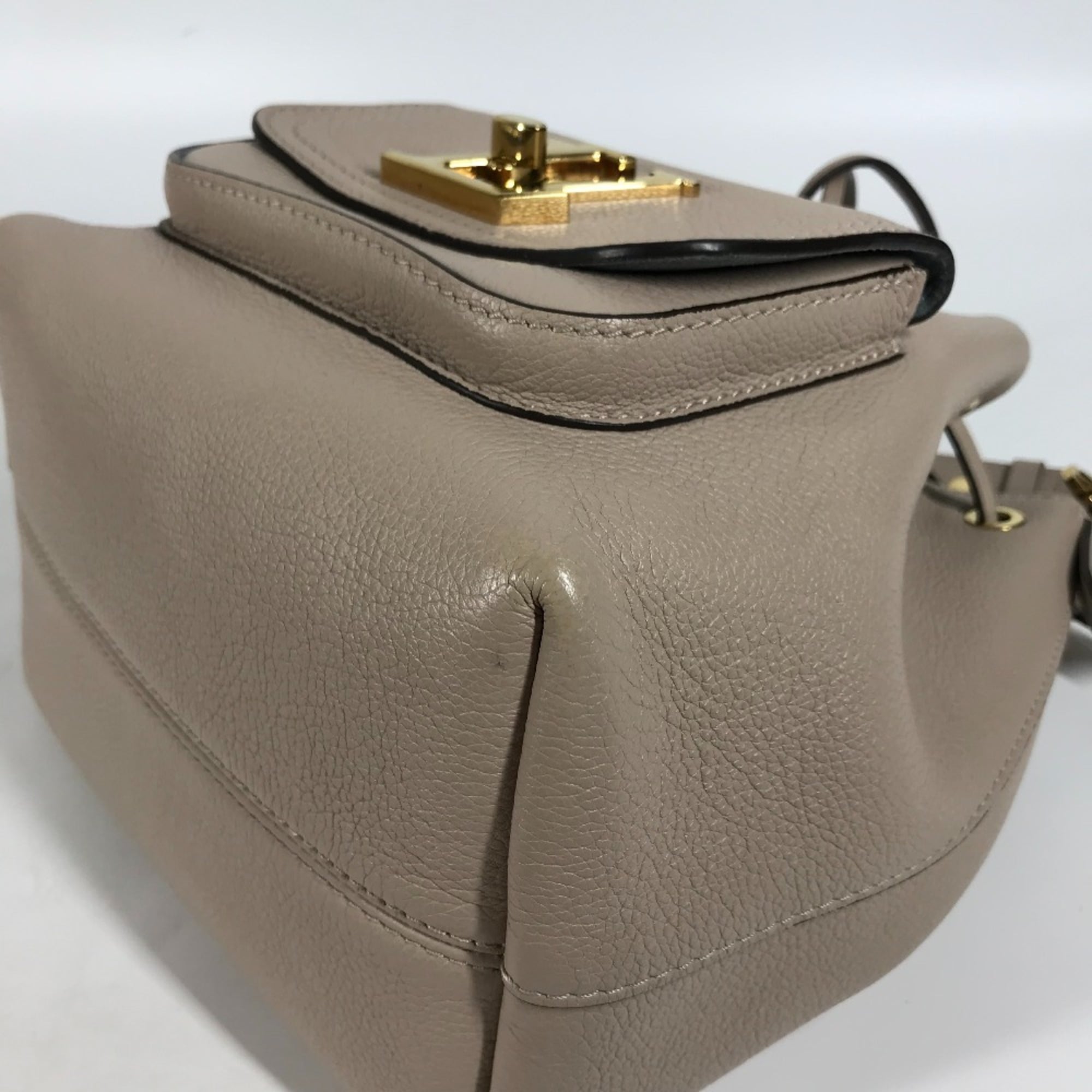 LOUIS VUITTON M57688 Lockme Bucket NV Handbag, 2-Way Drawstring Shoulder Bag, Leather, Women's, Sand Beige — Like New