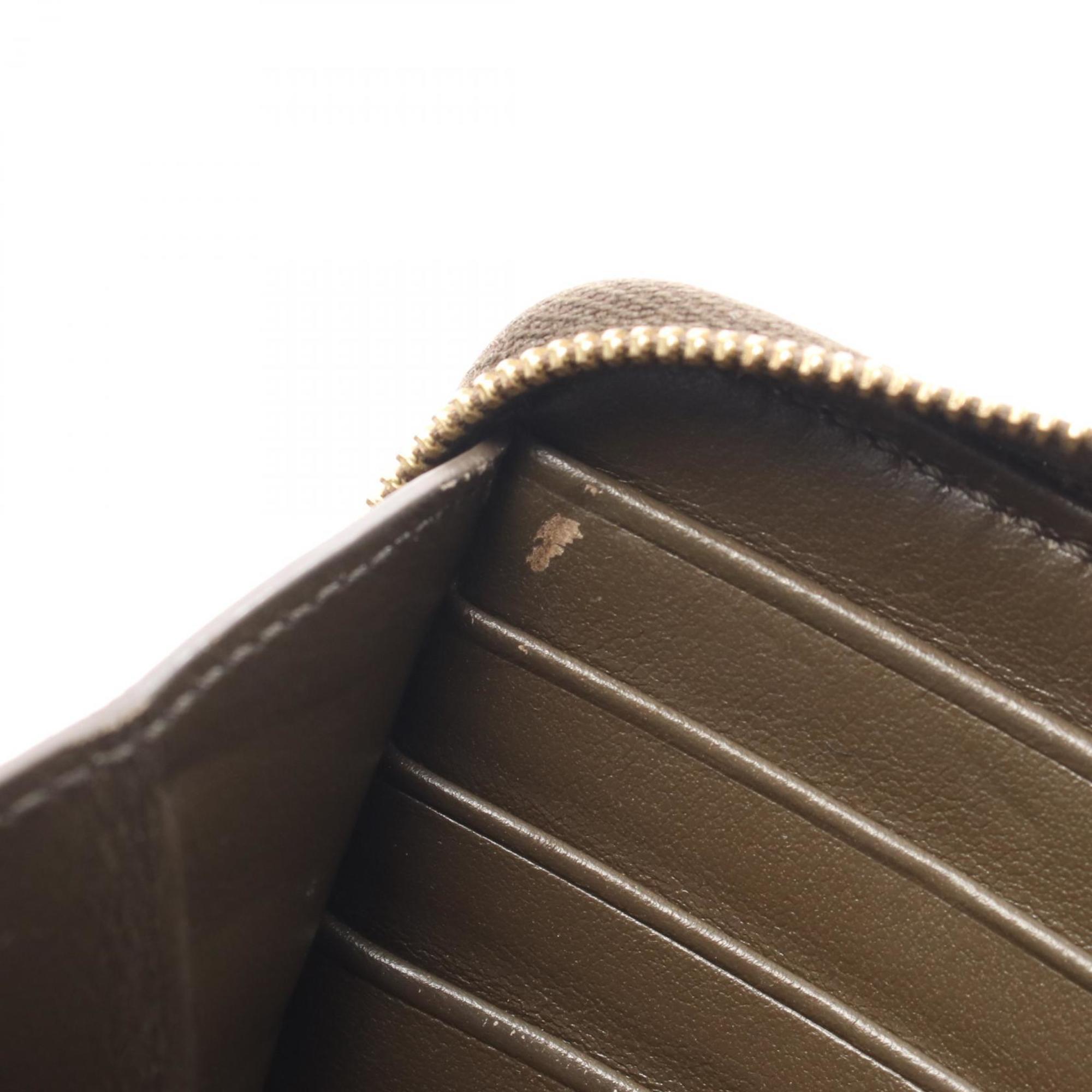 Celine C Charm Large Zipped Wallet, Round Leather Women's, Khaki, 10B553BFL