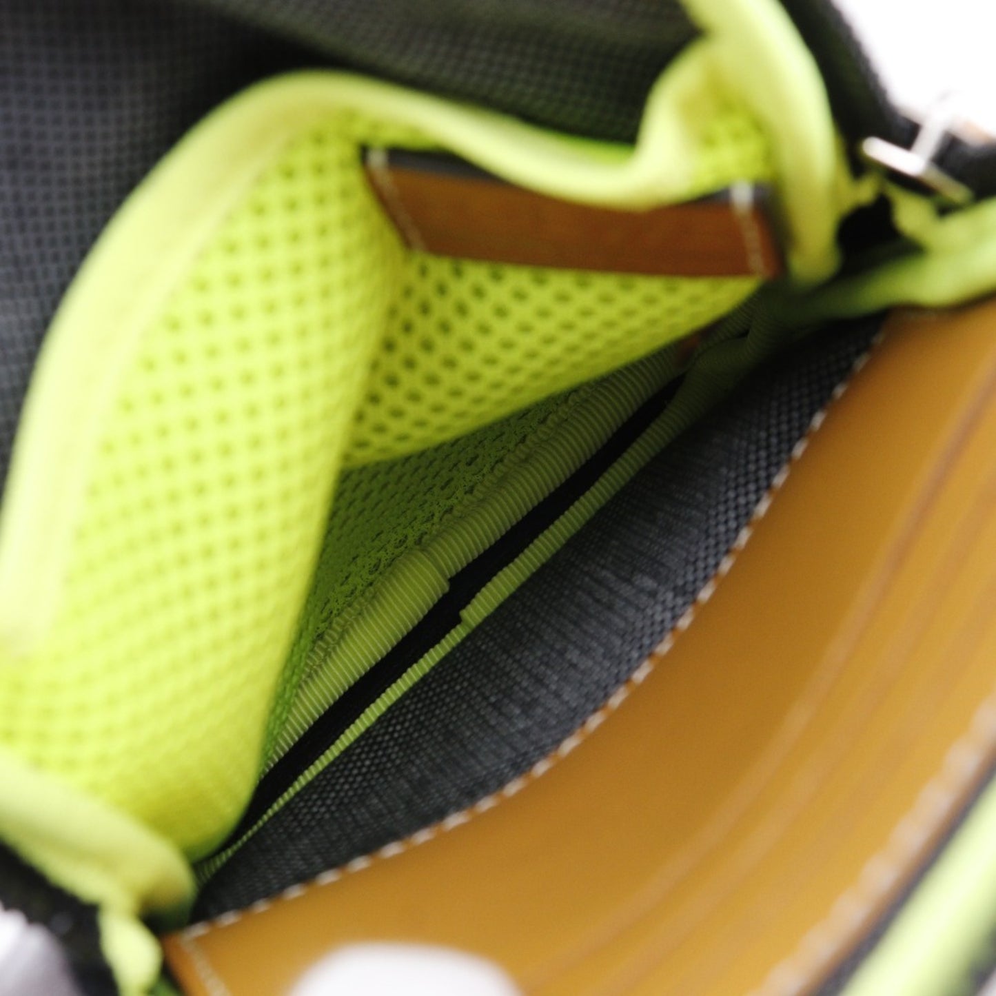 LOEWE Eye Loewe Nature Pouch Neck Phone Canvas Gray/Yellow Men's