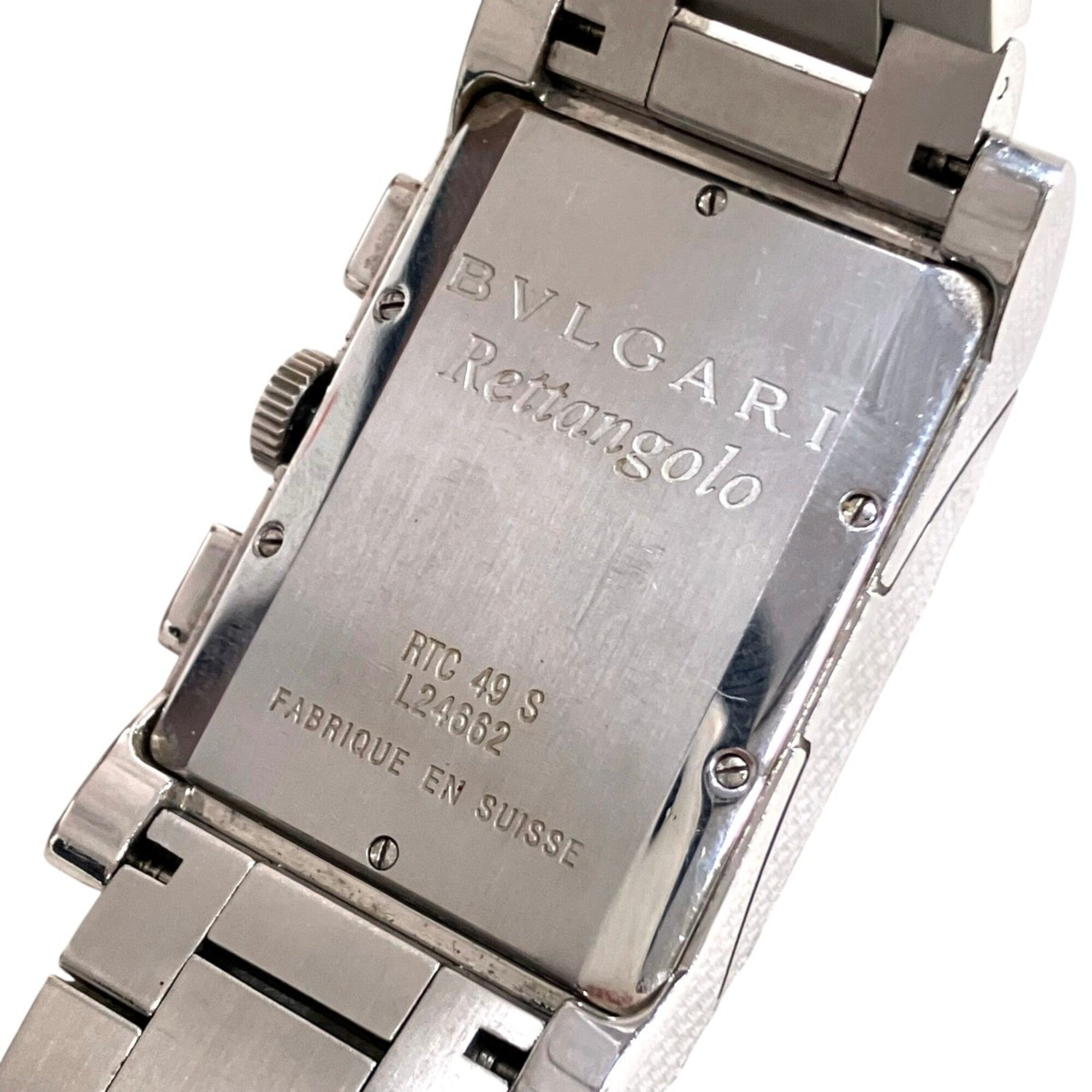 Bulgari BVLGARI Rettangolo watch, total weight 121g, stainless steel, quartz movement, silver dial, RTC49S — Good