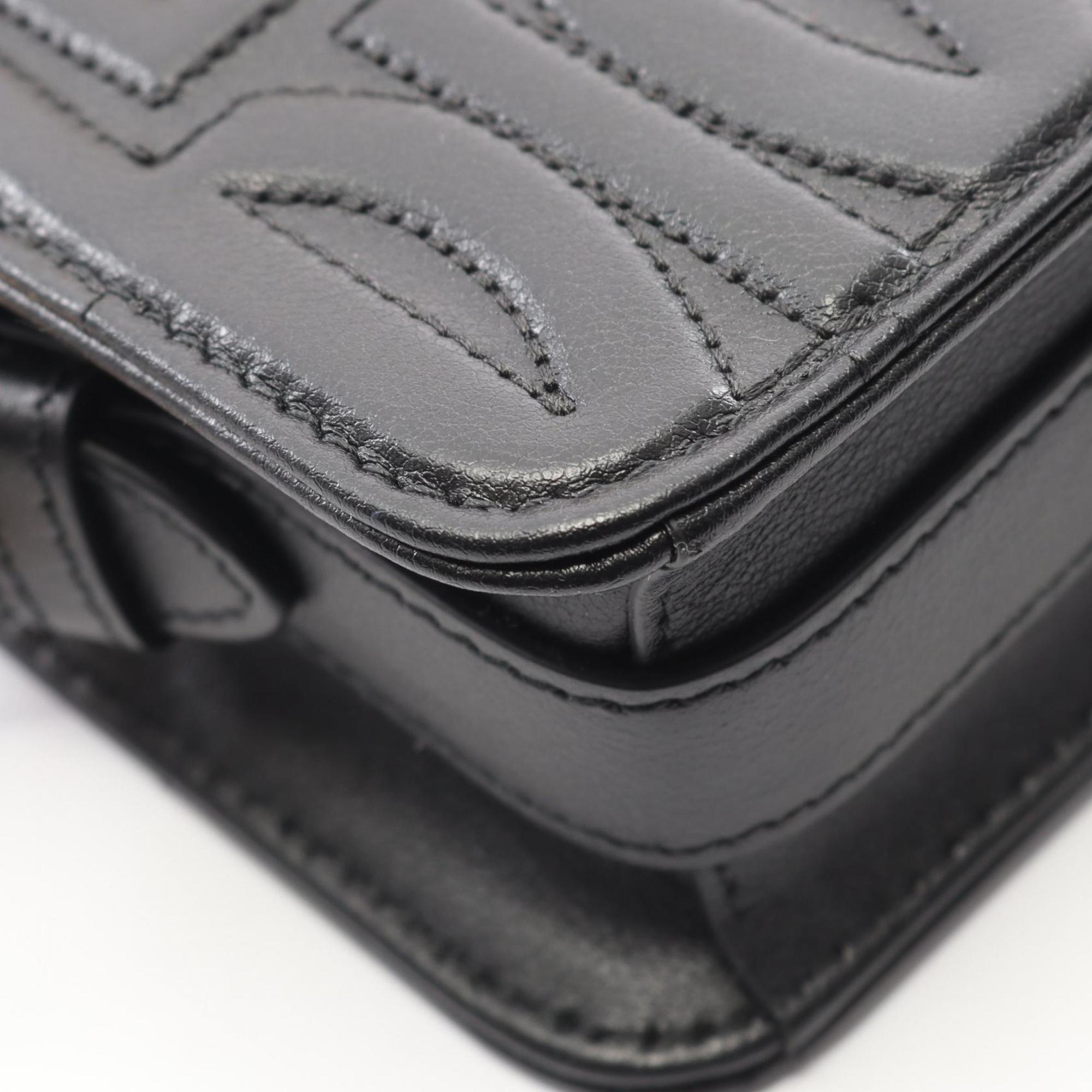 Christian Dior Dior Miss Shoulder Bag Leather Women's Black