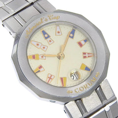 Corum Admirals Cup Watch 39.610.20 V050 Stainless Steel Silver Quartz Analog Ivory Dial Women's — Good