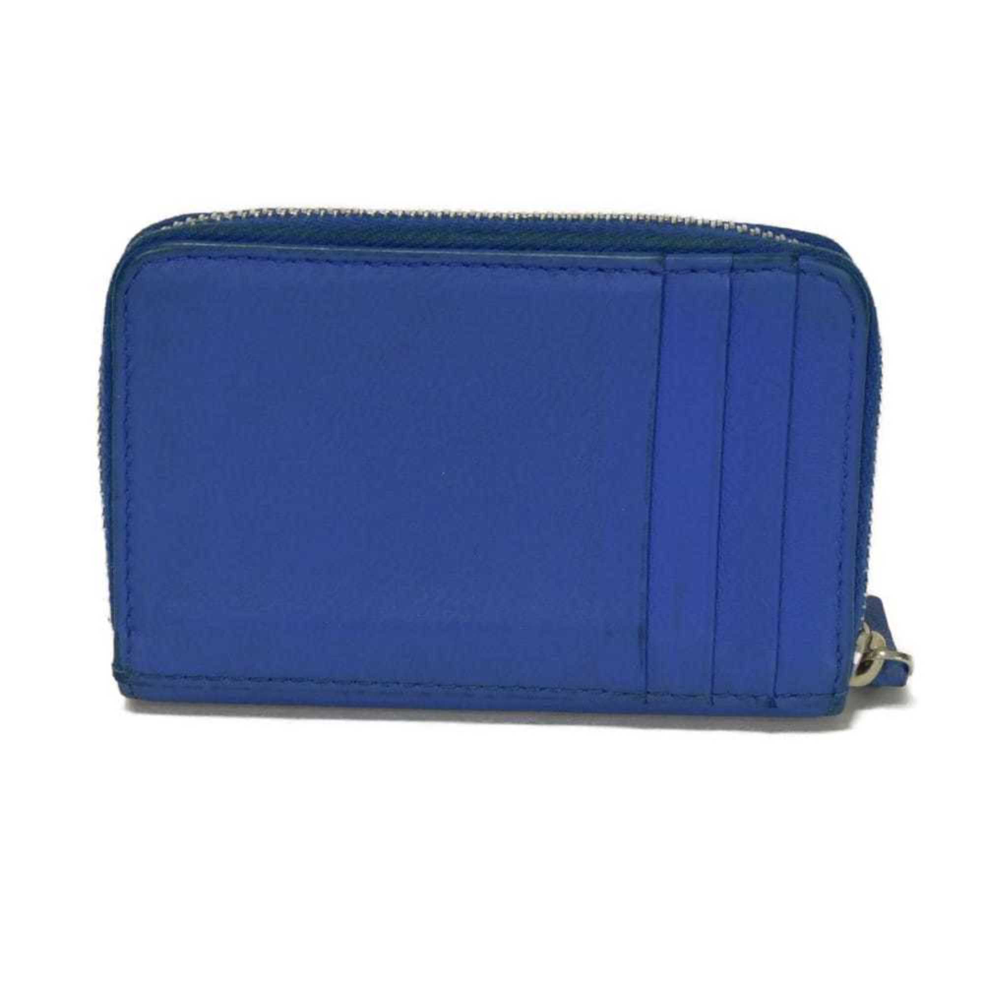 Balenciaga Everyday Coin and Card Case, Smooth Calfskin, Round, Blue, 505049 DLQHN 4265, Men's