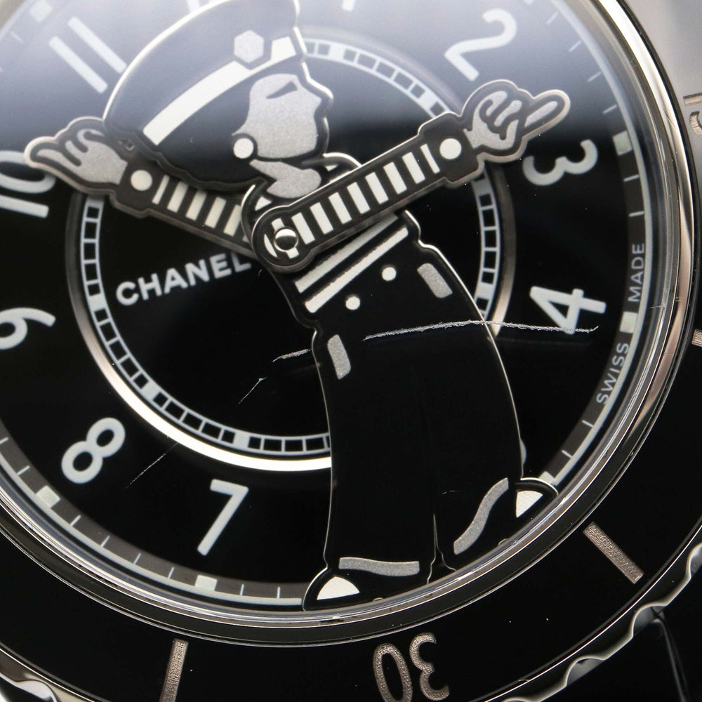 Chanel Mademoiselle J12 La Pausa Ceramic Men's Watch, Black, Model H7609 — Very Good