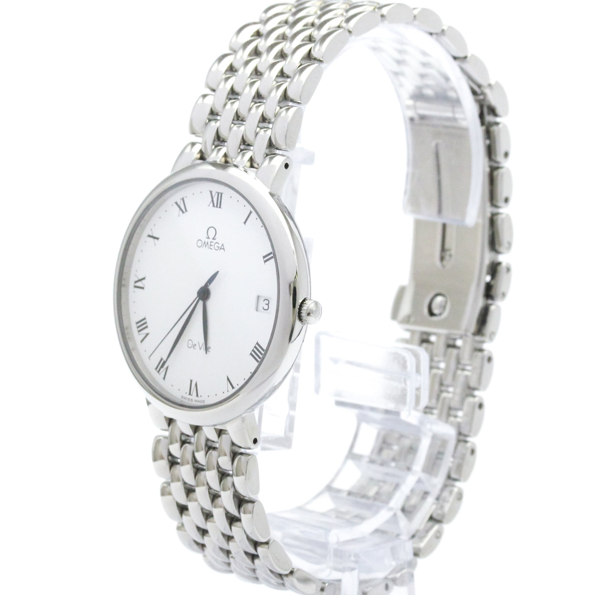 OMEGA De Ville Quartz Stainless Steel Mens Watch 7520.23 Polished — Very Good