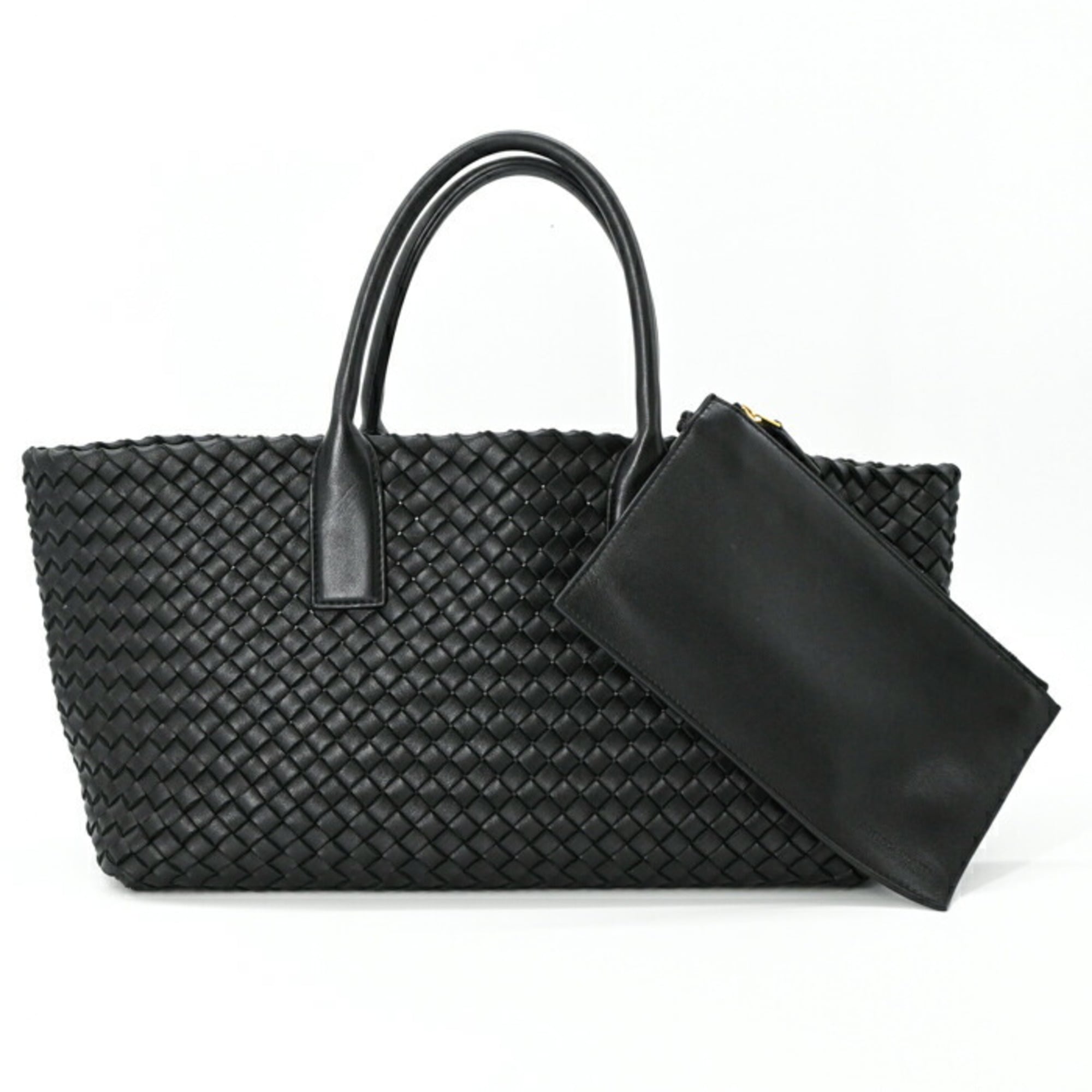 BOTTEGA VENETA Small Cabas Intrecciato Tote Bag, Black, 730297V1OW18425