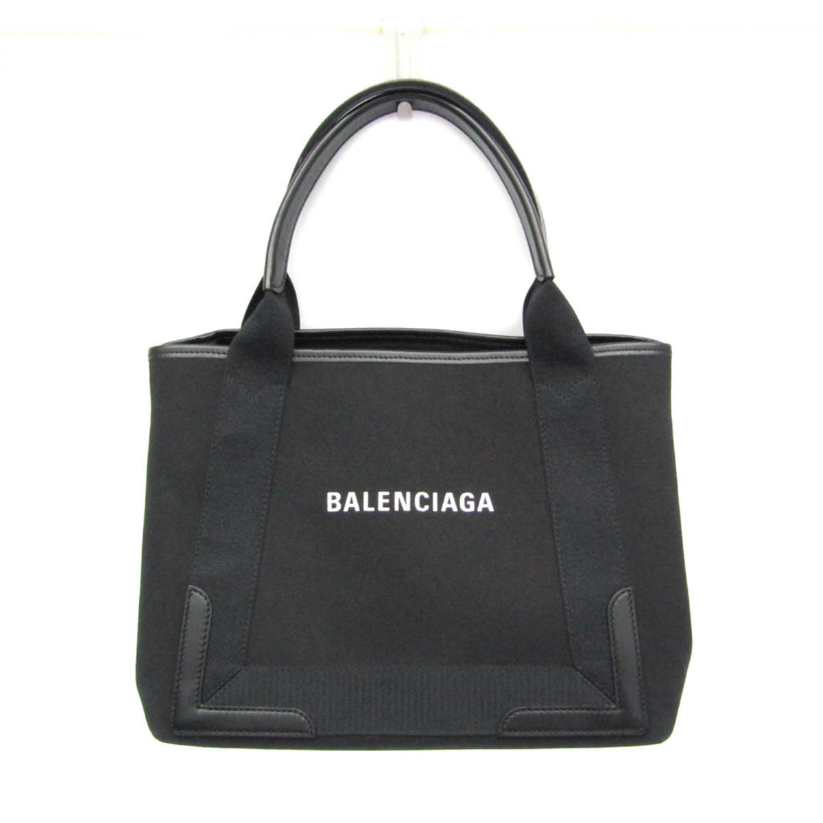 Balenciaga Navy Cabas S 339933 Men,Women Canvas,Leather Handbag,Tote Bag Black — Like New