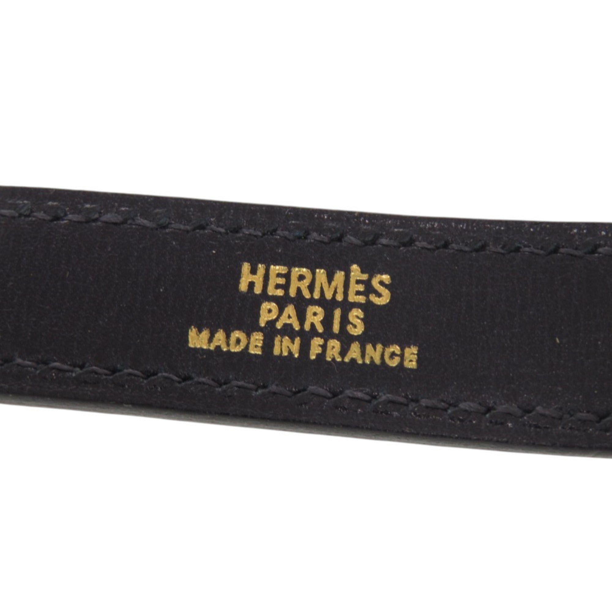 Like New Hermes Glove Holder, Box Calf Leather, Navy, Gold Hardware, Charm, 0119 HERMES — Like New