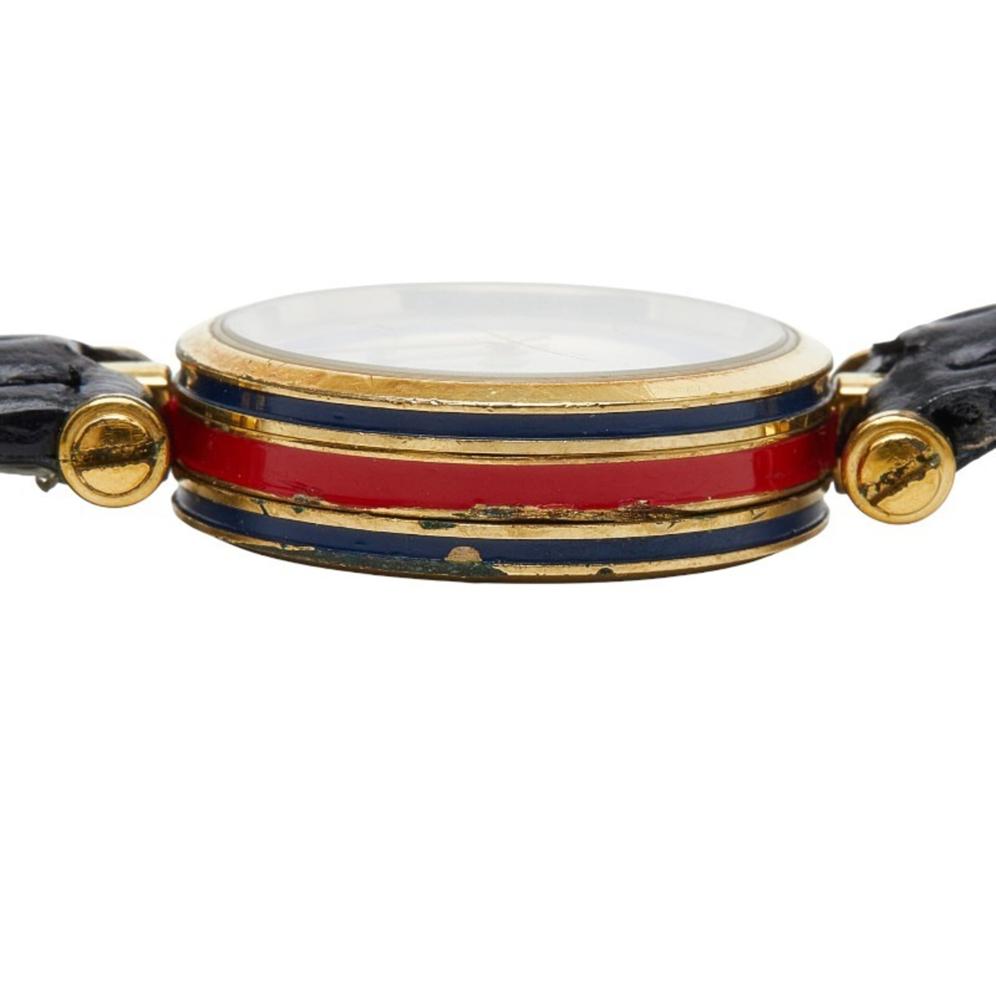 Gucci Sherry Line Watch, Aftermarket Strap, Quartz Movement, Silver Dial, Plated, Women's, GUCCI — Good