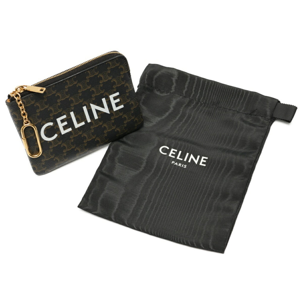 Celine Coin & Card Case 10C662CA2.38NO Triomphe Canvas Black S-158510
