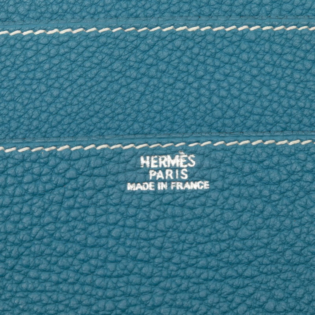 Hermes Dogon Bifold Wallet Blue Togo Women's HERMES
