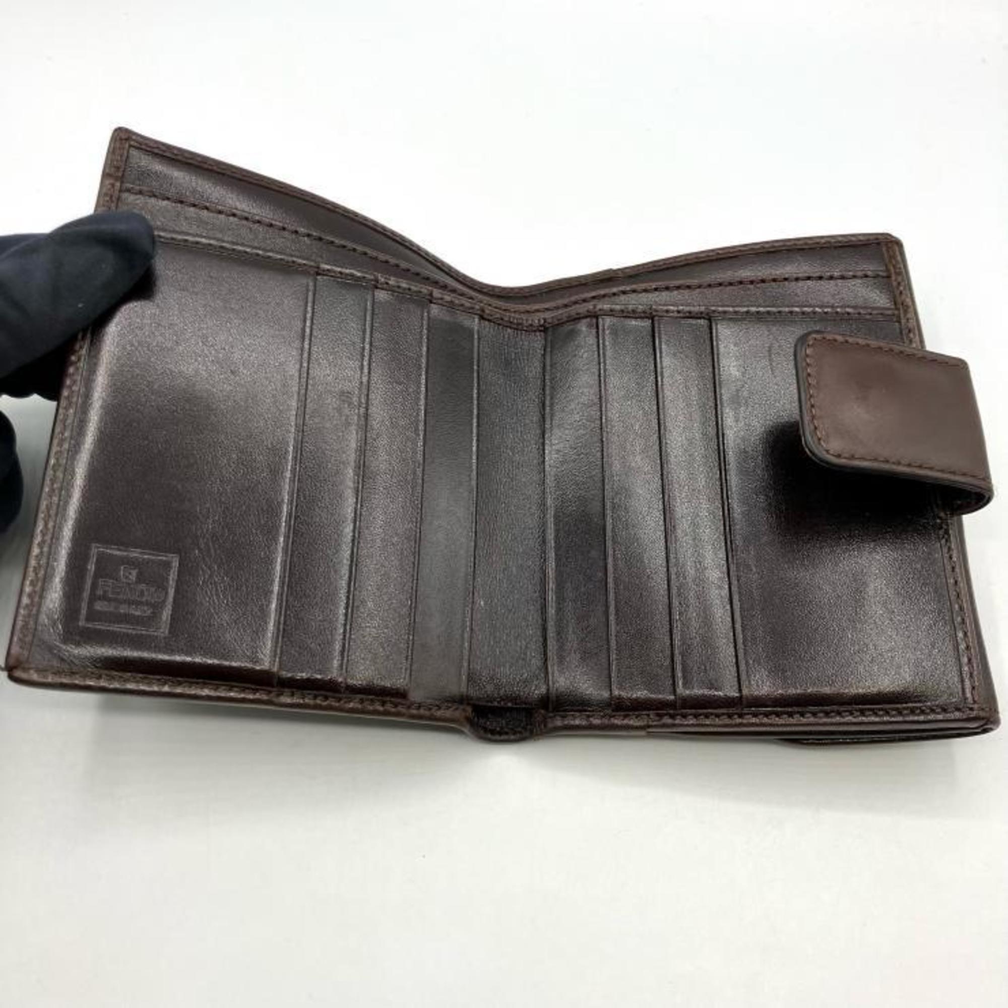 FENDI Zucca Bifold Wallet Brown Fendi