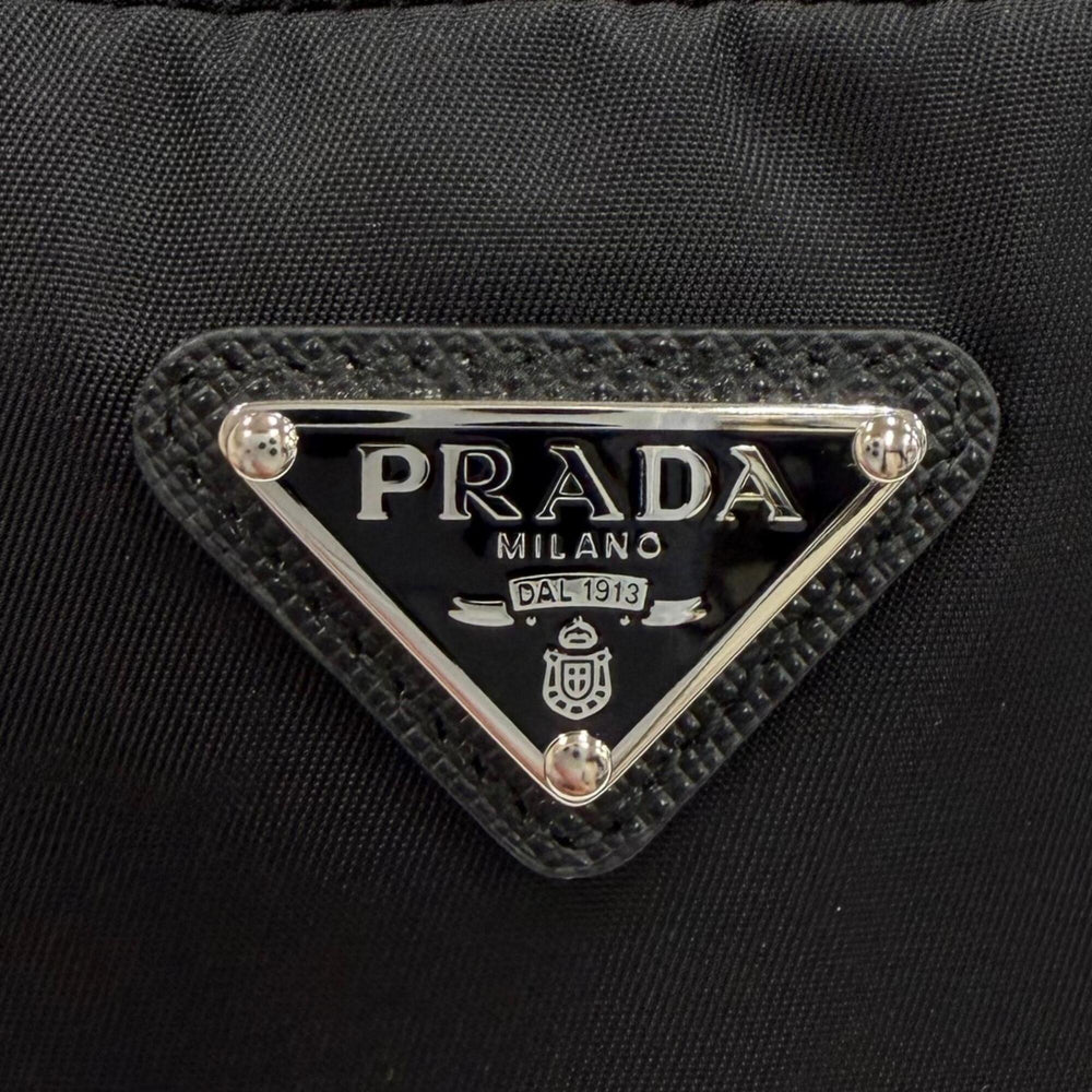 PRADA 1ND339 Micro Re-Nylon Pouch Small Triangle Logo Makeup Black Made in Italy Women's — Like New
