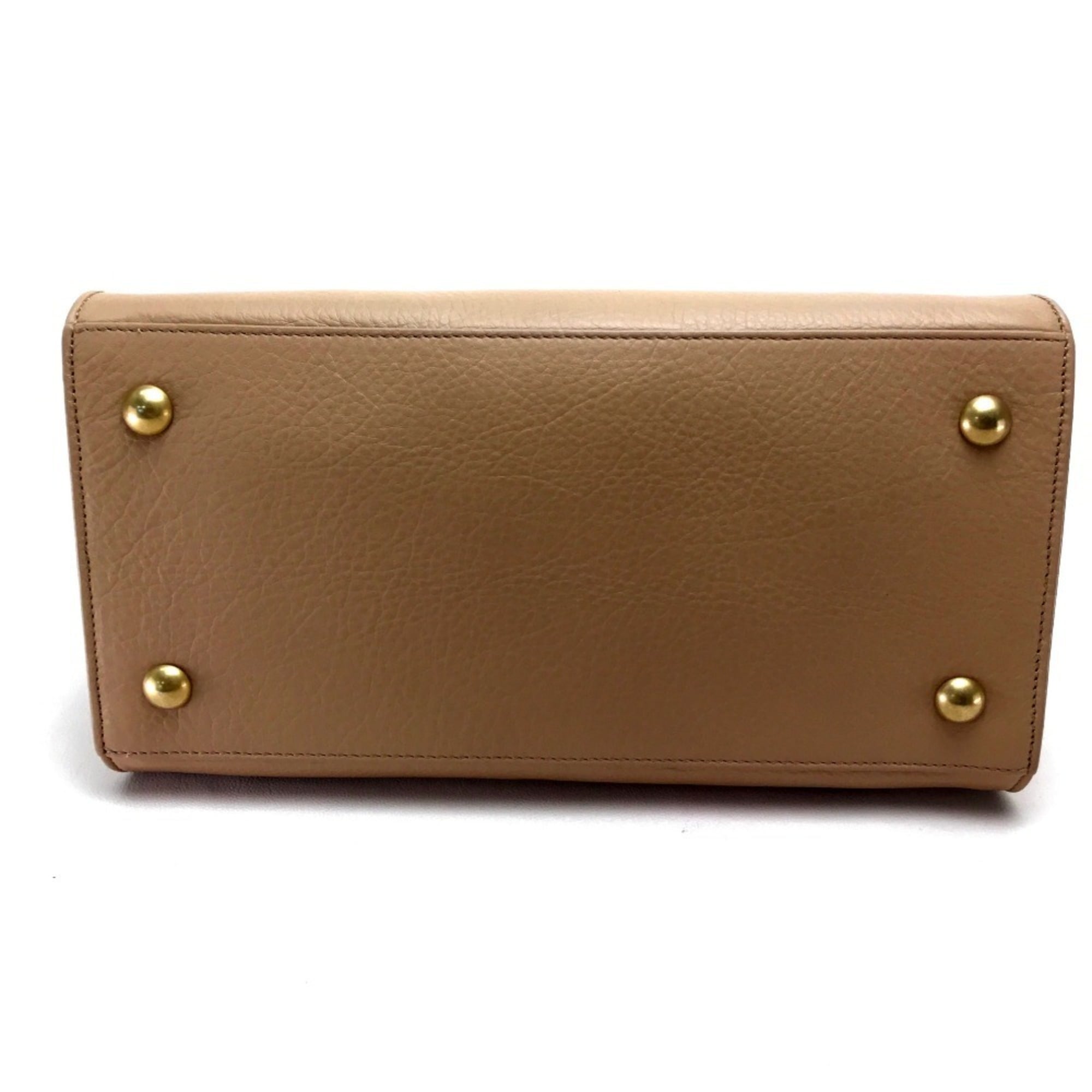 SAINT LAURENT Saint Laurent Paris 368229 Muse Toe Handbag Shoulder Bag Leather Women's Beige — Like New