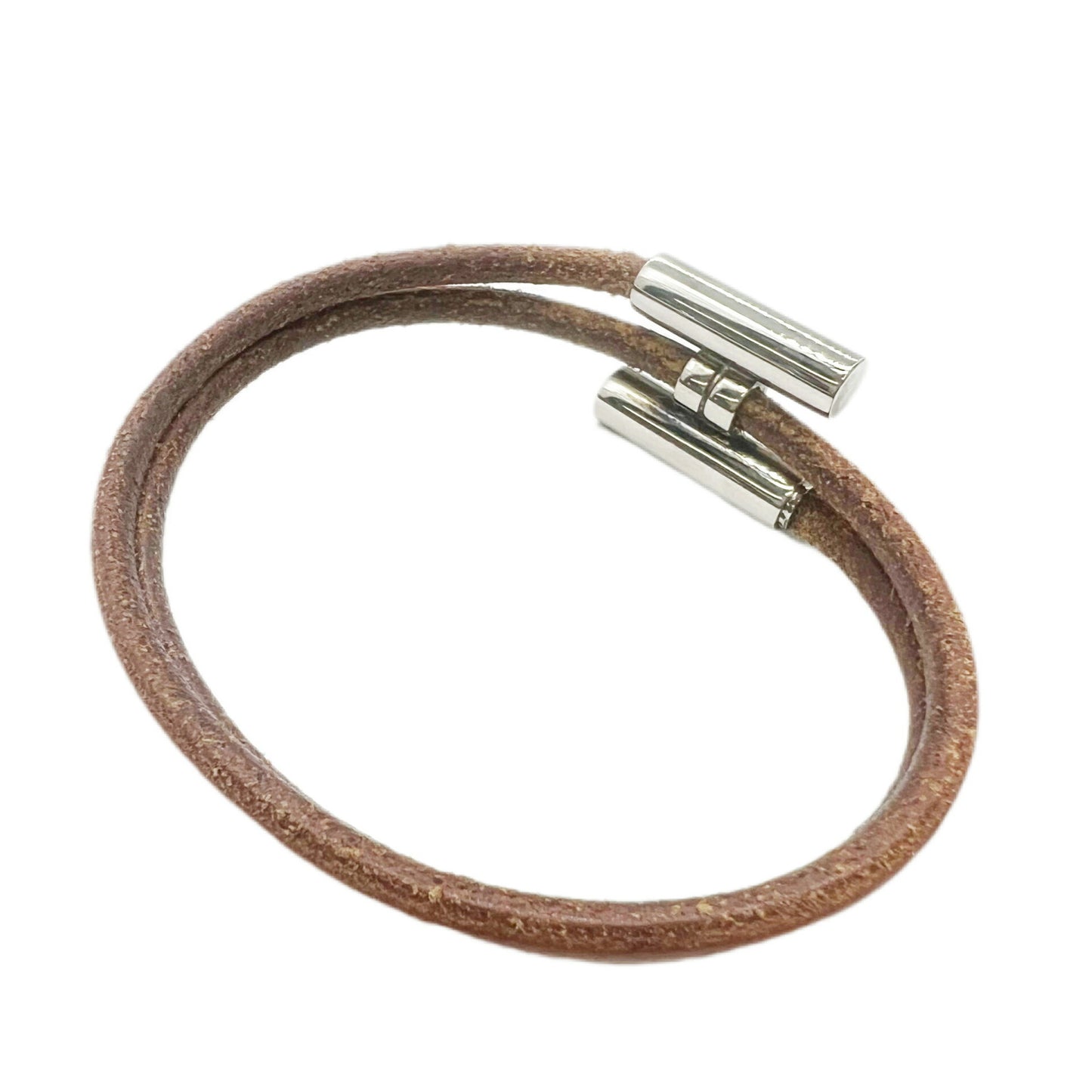 HERMES Turni Bracelet Brown Leather Ladies