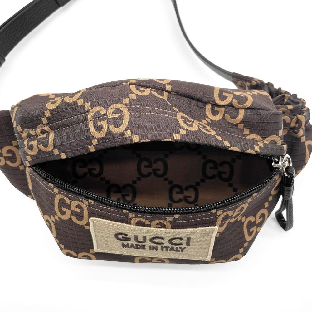 GUCCI GG Jacquard Ripstop Waist Bag Belt 767934 Nylon Brown Men's Women's — Like New