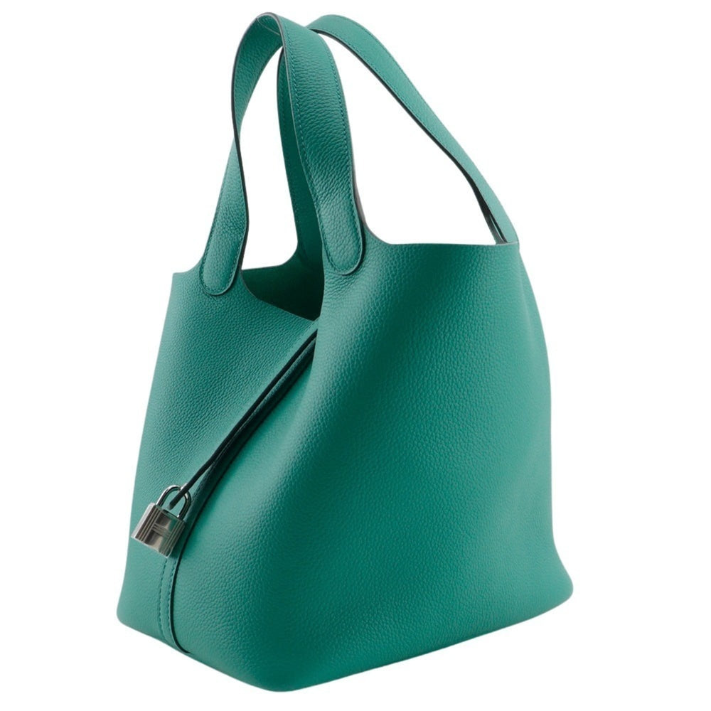Hermes Hermès Picotin Lock 22 MM Handbag in Taurillon Maurice Vert Gate, 2022, Green, U A5 Strap Clasp, Women's — Like New