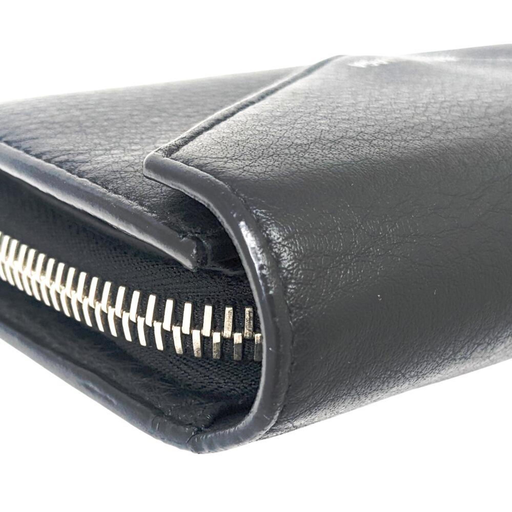 BALENCIAGA Paper Manny Leather Black 371661 Large Wallet Long Men's Women's