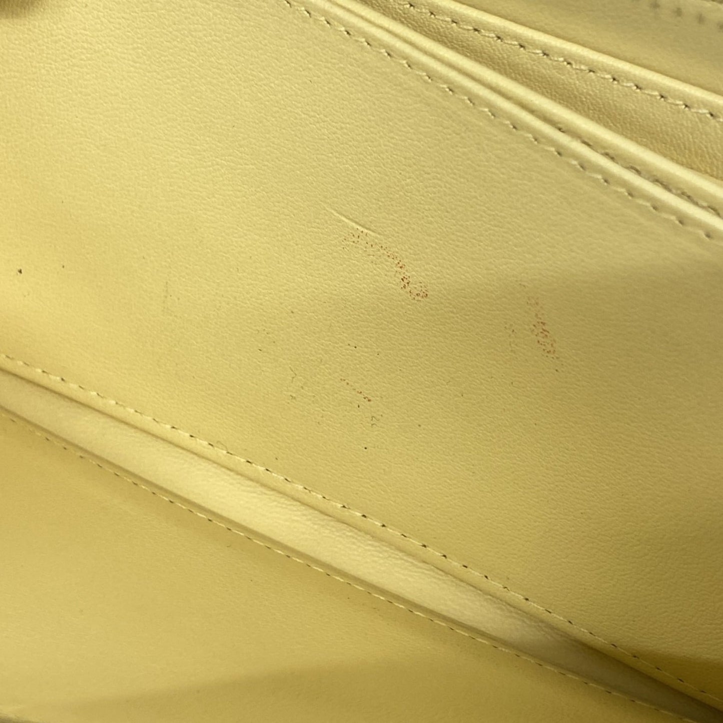 Christian Dior Cannage Enamel Long Wallet, Yellow, Women's