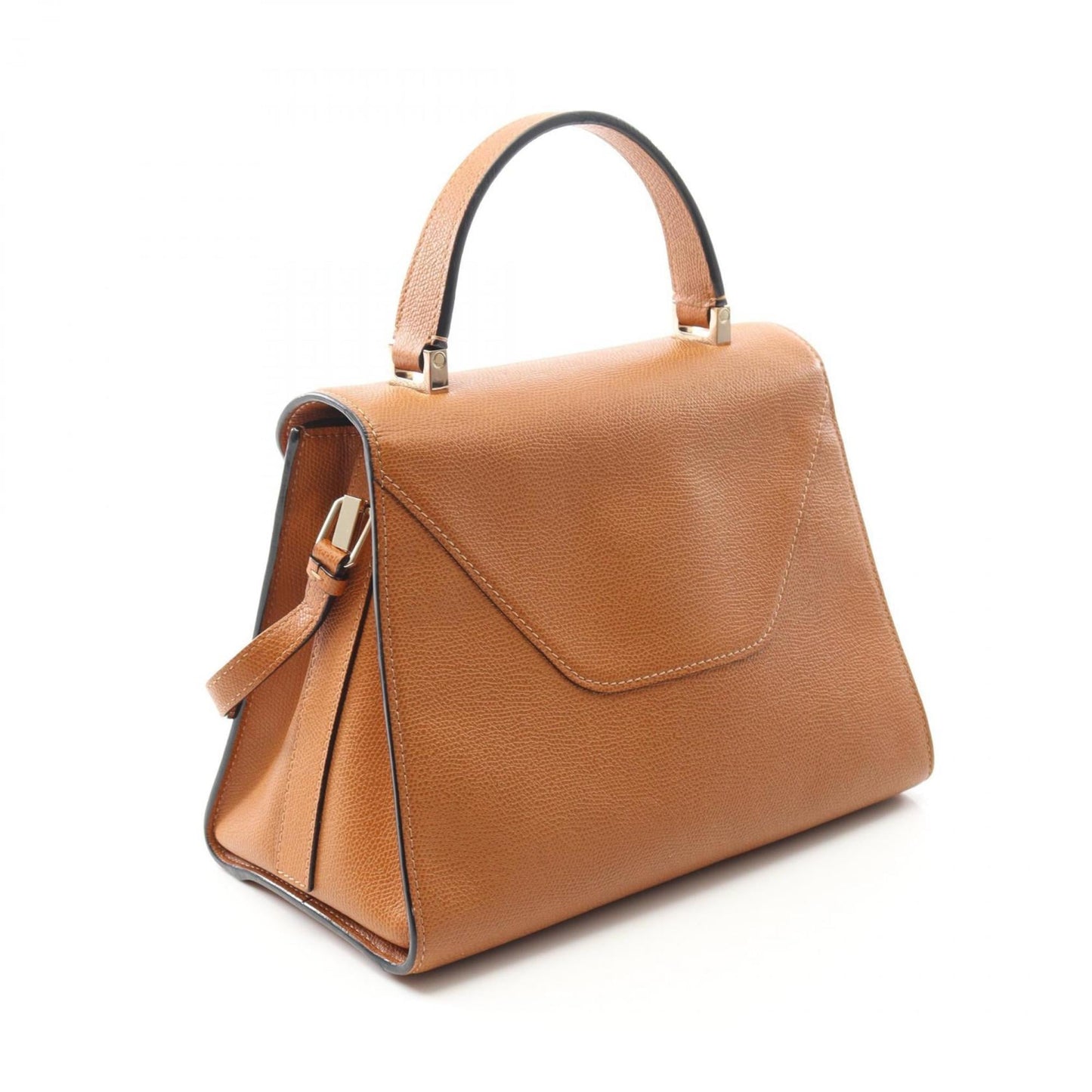 Valextra Medium Iside Handbag, Women's Leather, Brown, V5E56