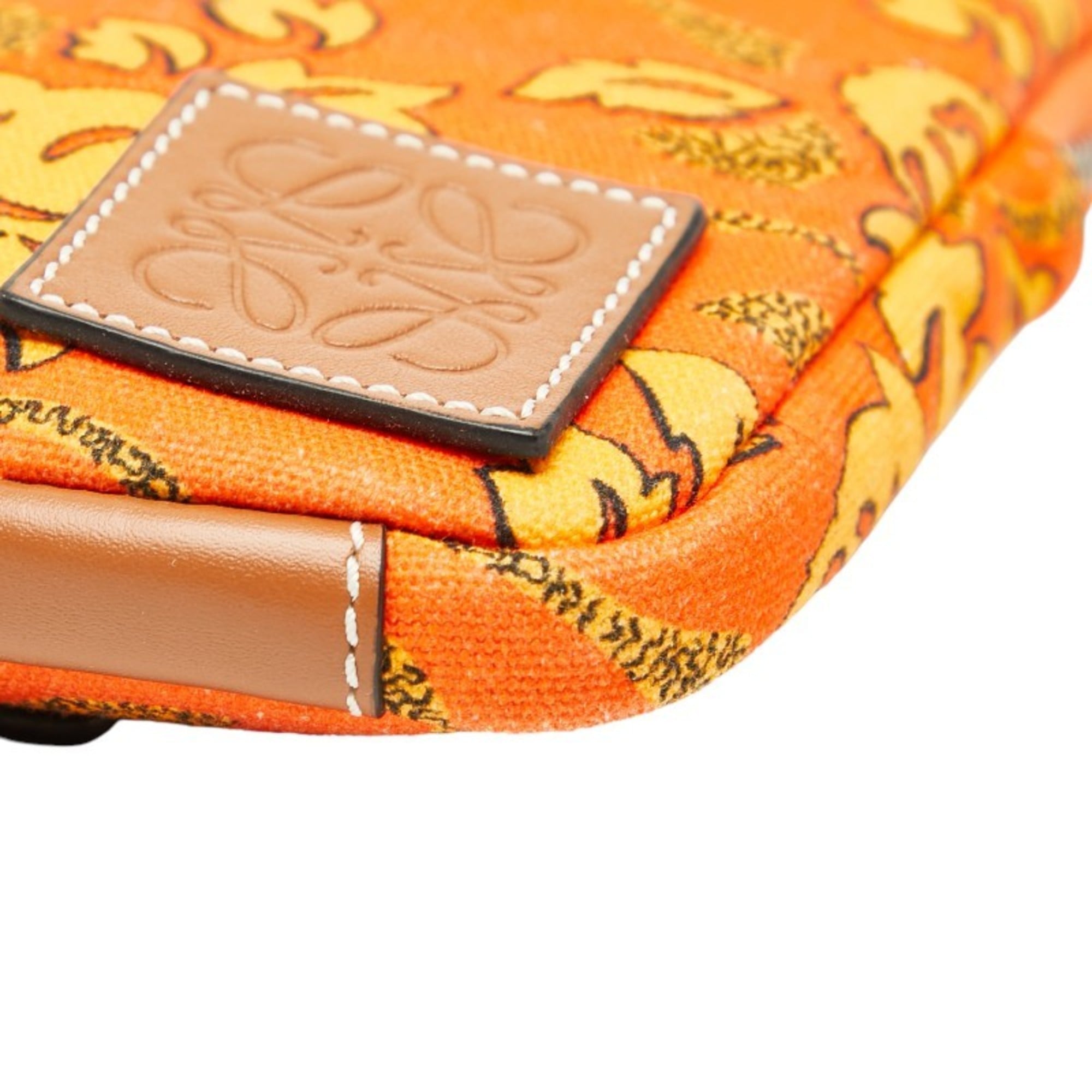LOEWE x Paula's Ibiza pouch, orange and multicolor canvas leather, women's.