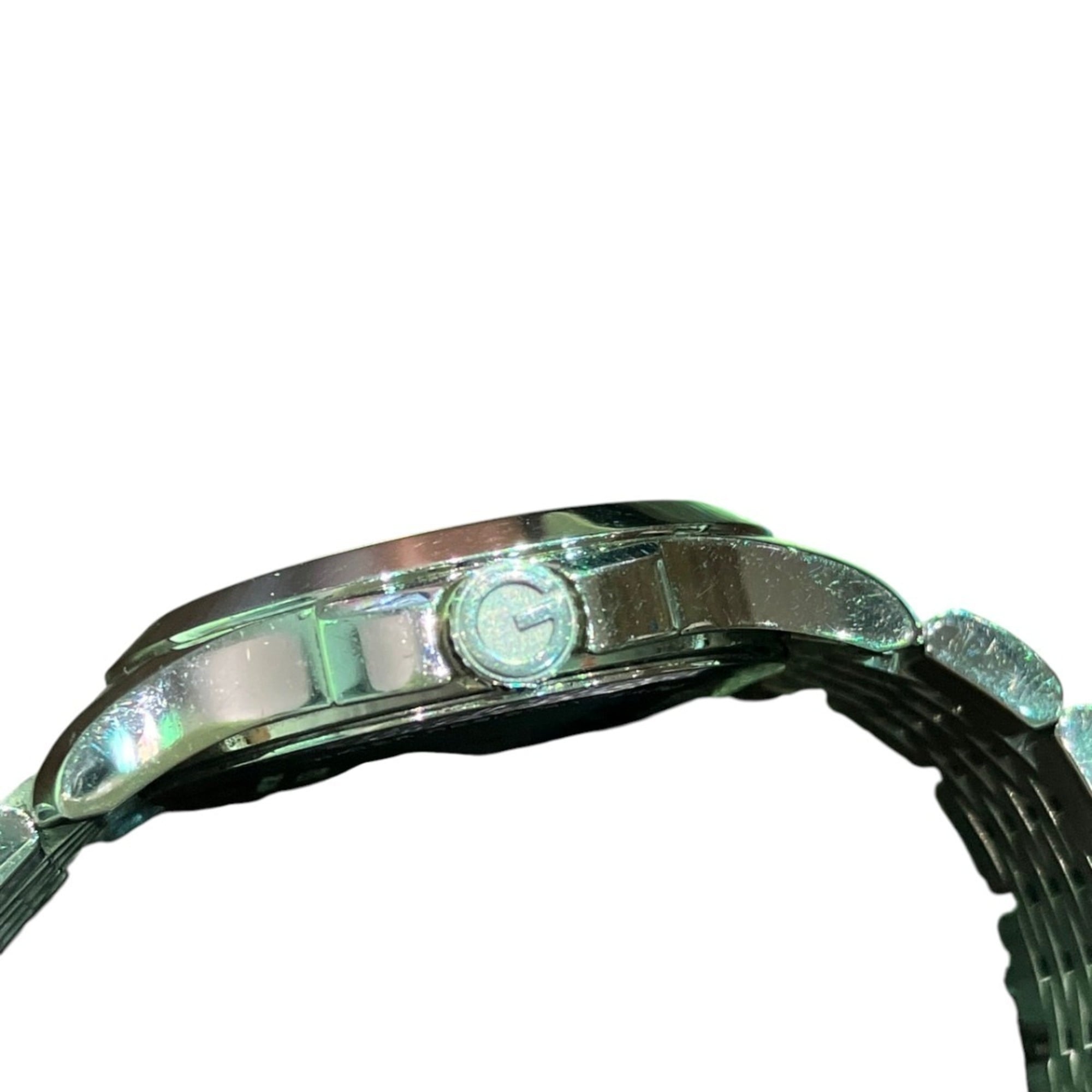 Gucci G-Timeless watch, total weight 57.2g, stainless steel, quartz movement, white dial, 126.5cm — Good