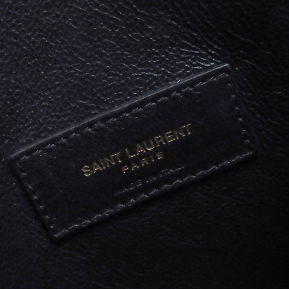 SAINT LAURENT 712367 Mini Toy Shopping Leather Crocodile Embossed 2-Way Handbag/Shoulder Bag, Black, with Box and Dust Made in Italy, Women's — Like New