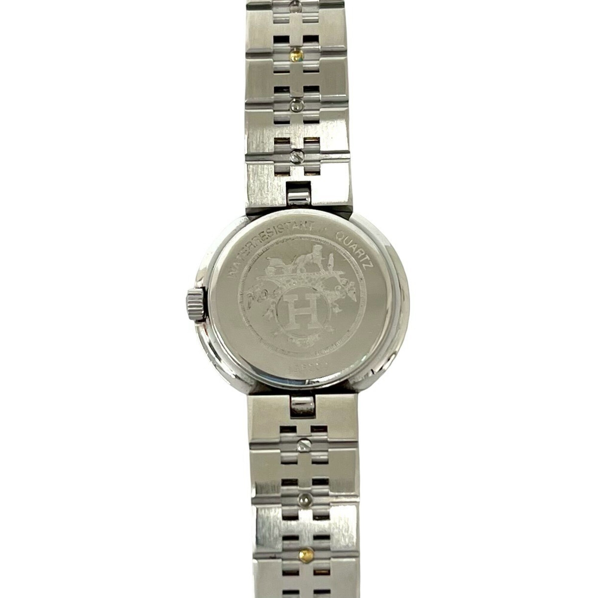 HERMES Vintage Clipper Stainless Steel Quartz Watch, Silver/Gold, 29391 — Good