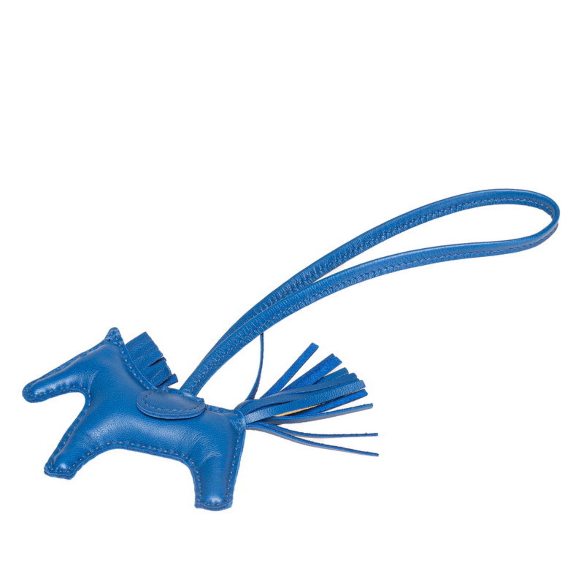 Hermès Rodeo PM Bag Charm, Blue Zanzibar, Anjo Milo Leather, Women's, HERMES — Like New