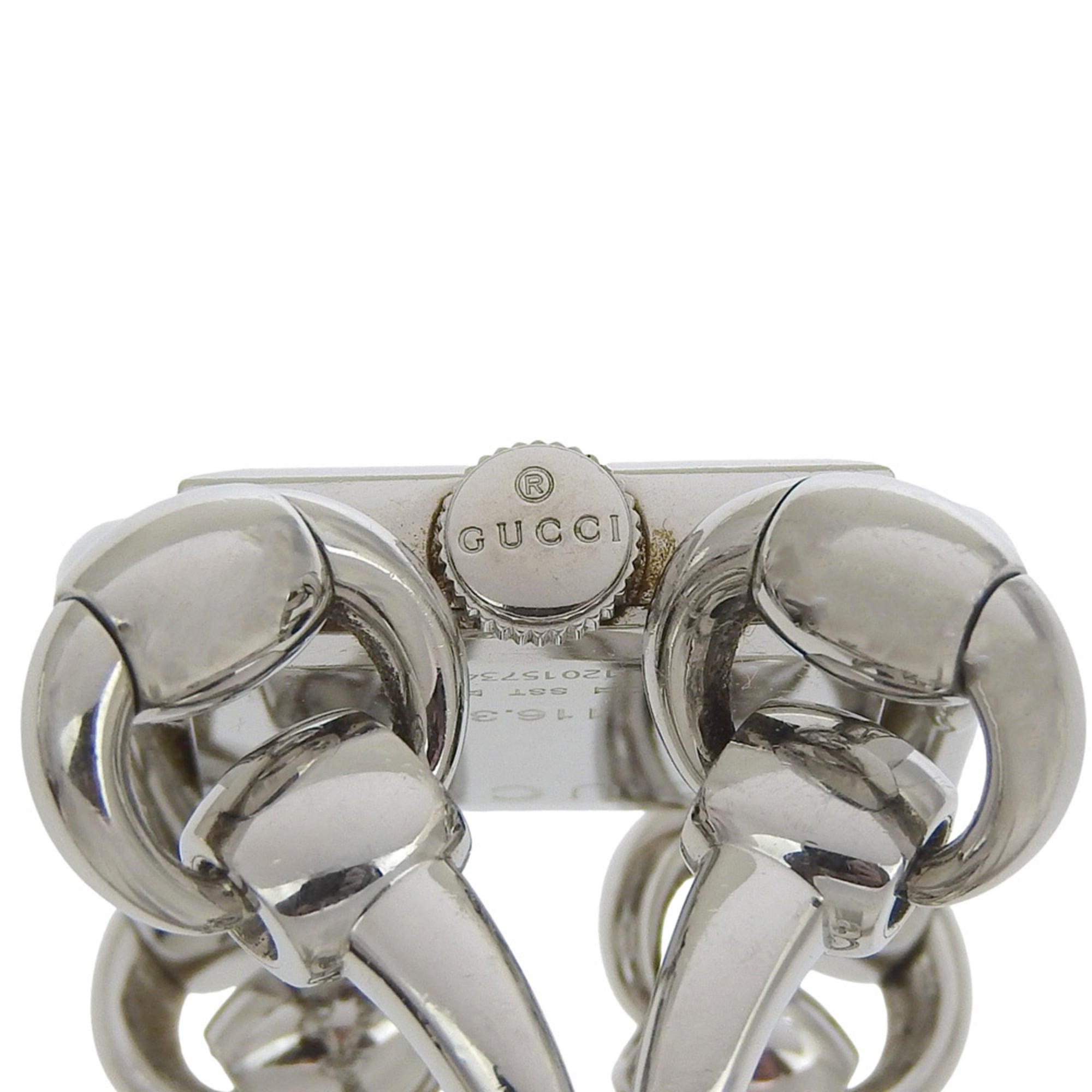 Gucci Signoria Watch, 116.3mm, Stainless Steel, Quartz Movement, Analog Display, White Shell Dial, Women's — Good