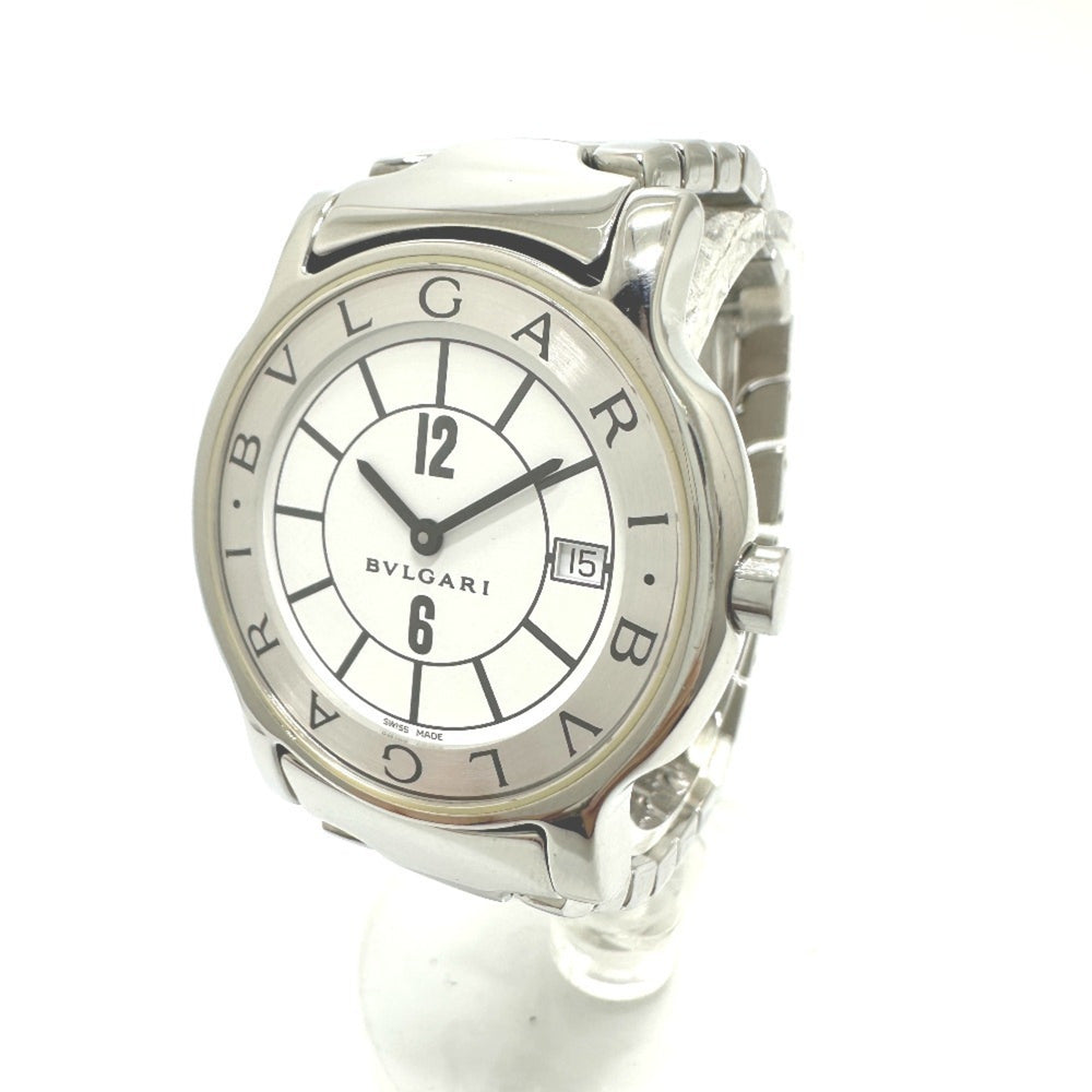 BVLGARI ST35S Solotempo Quartz Date Watch, Stainless Steel, Men's, Silver — Good