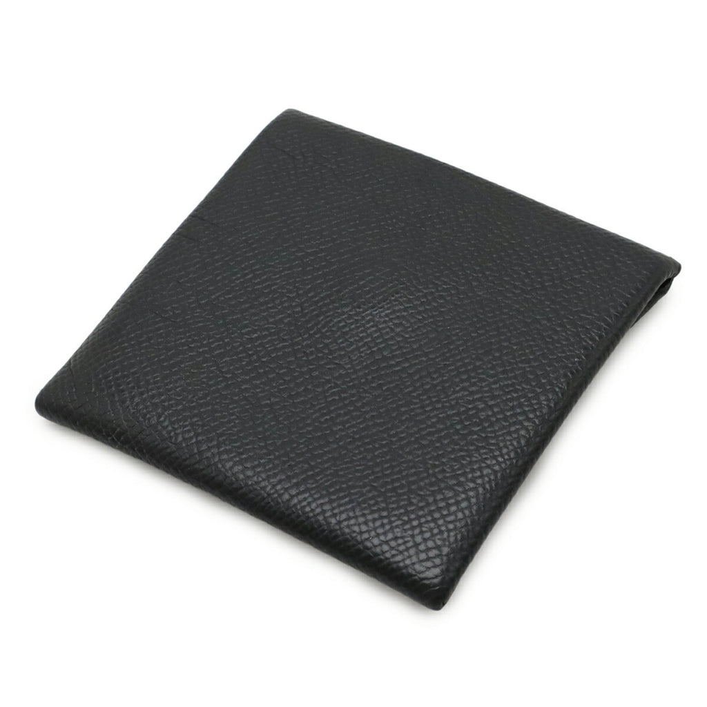 HERMES Bastia coin case, wallet, purse, Veau Epsom leather, black, U stamp