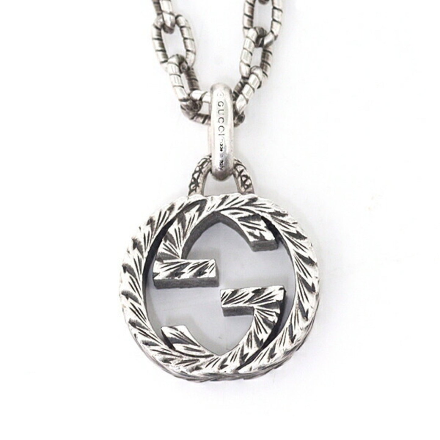 GUCCI Gucci Interlocking Pendant Necklace Sterling Silver Ag925 Approx. 45cm 455307