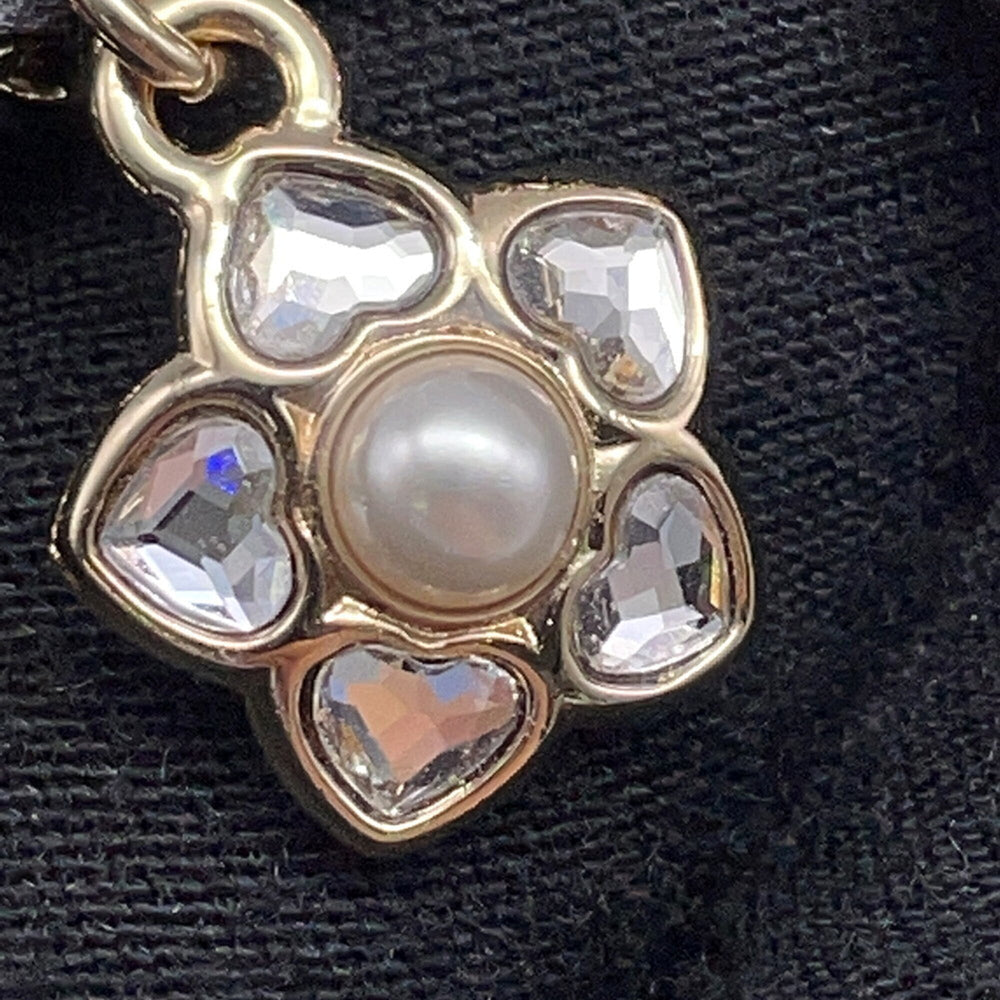 Chanel necklace, Coco Mark charm, rhinestone, faux pearl, I25 B ABG275, CHANEL choker, Chanel, NECKLACE — Like New