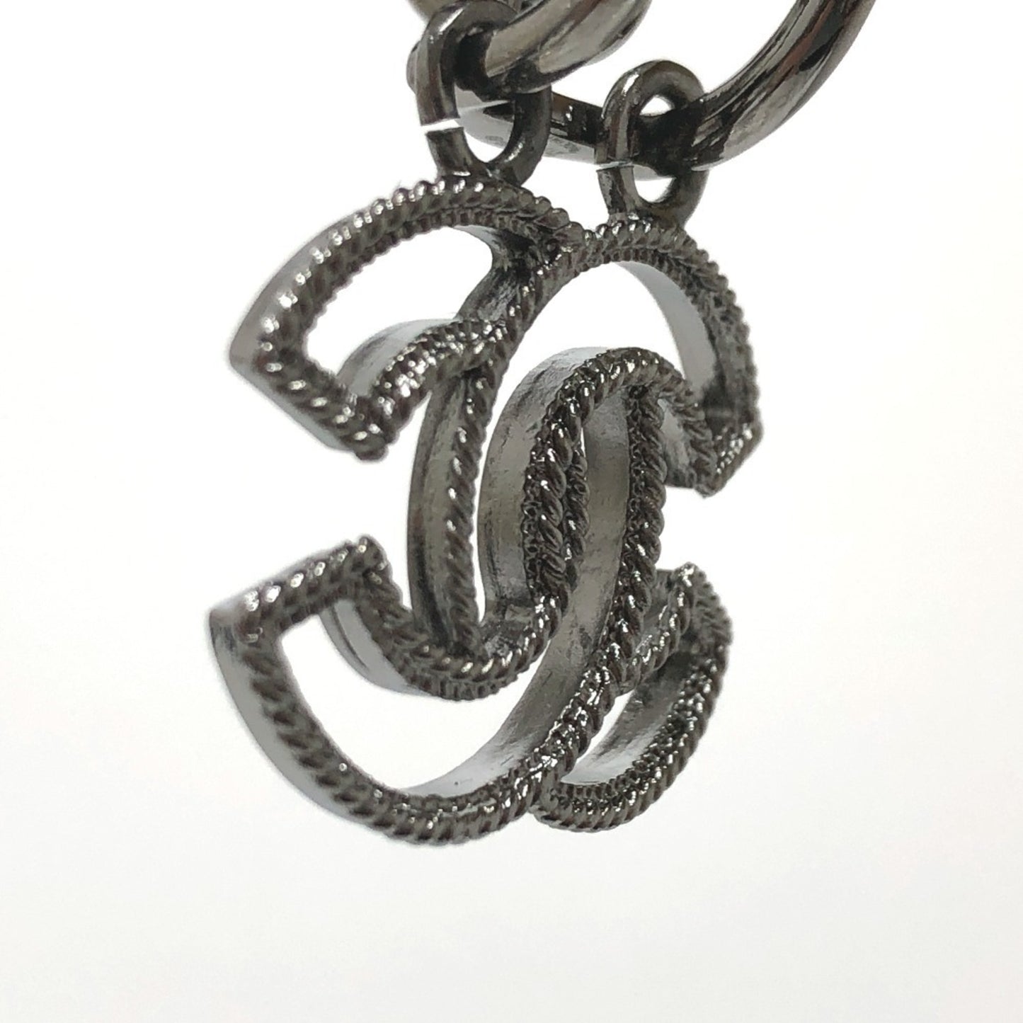 CHANEL CC Coco Mark A17S Metal Earrings, Women's, Black